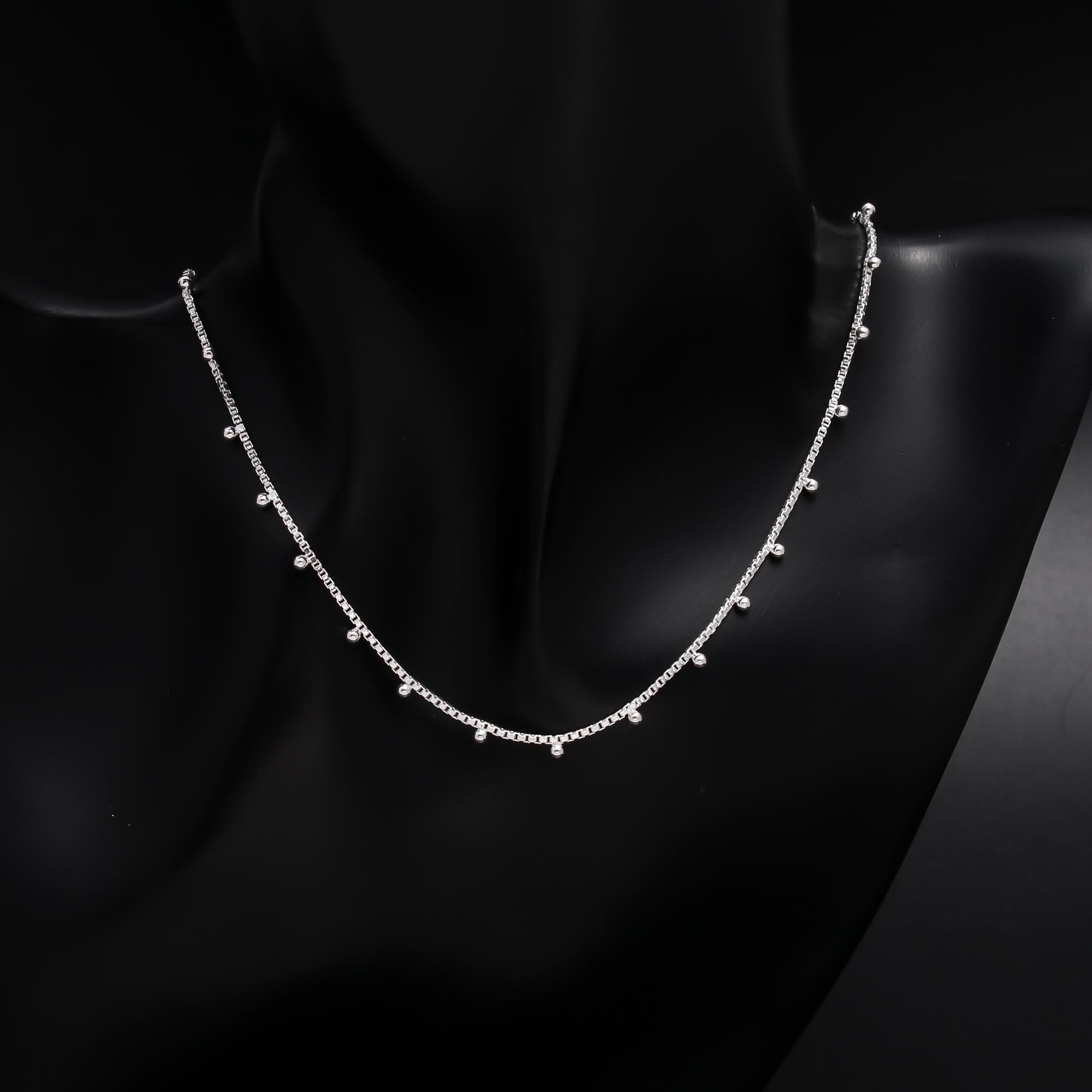 The Silver Droplet: Ball Charms Chain Necklace