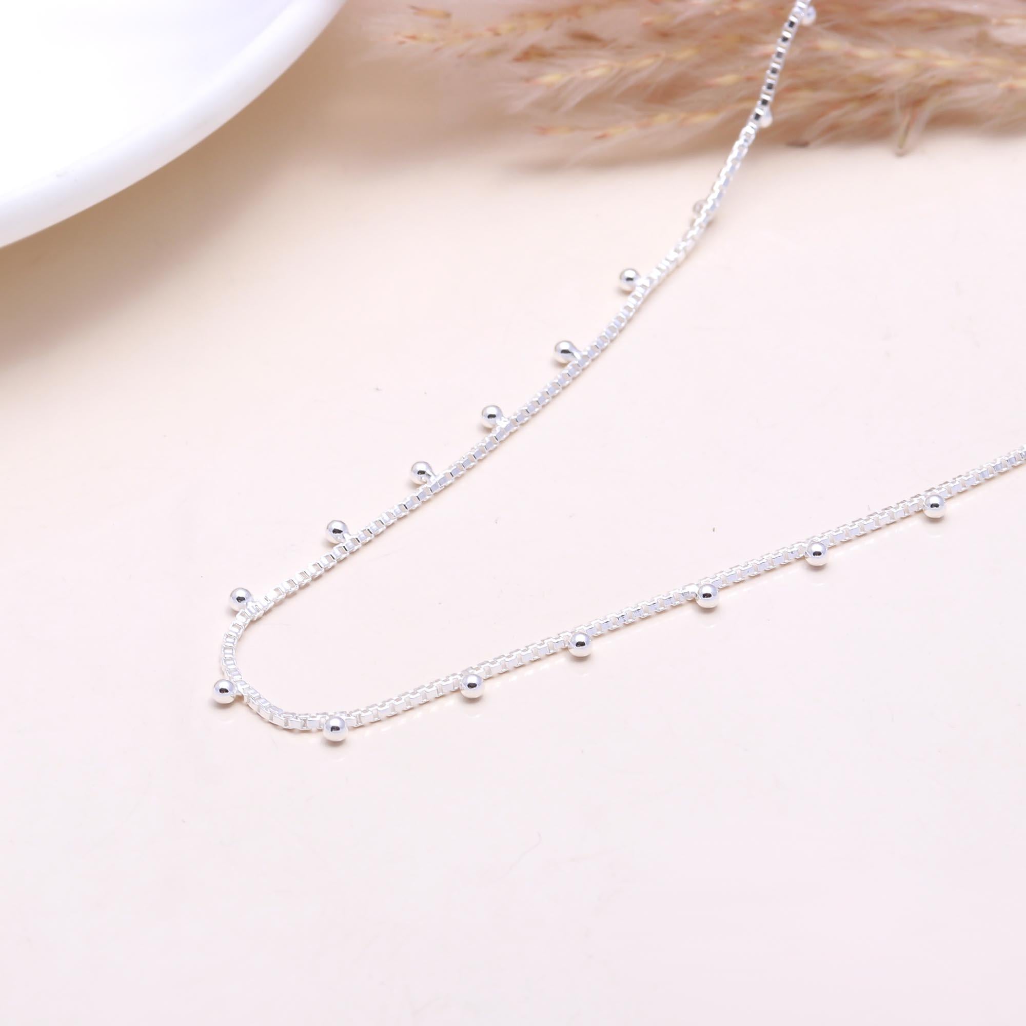 The Silver Droplet: Ball Charms Chain Necklace