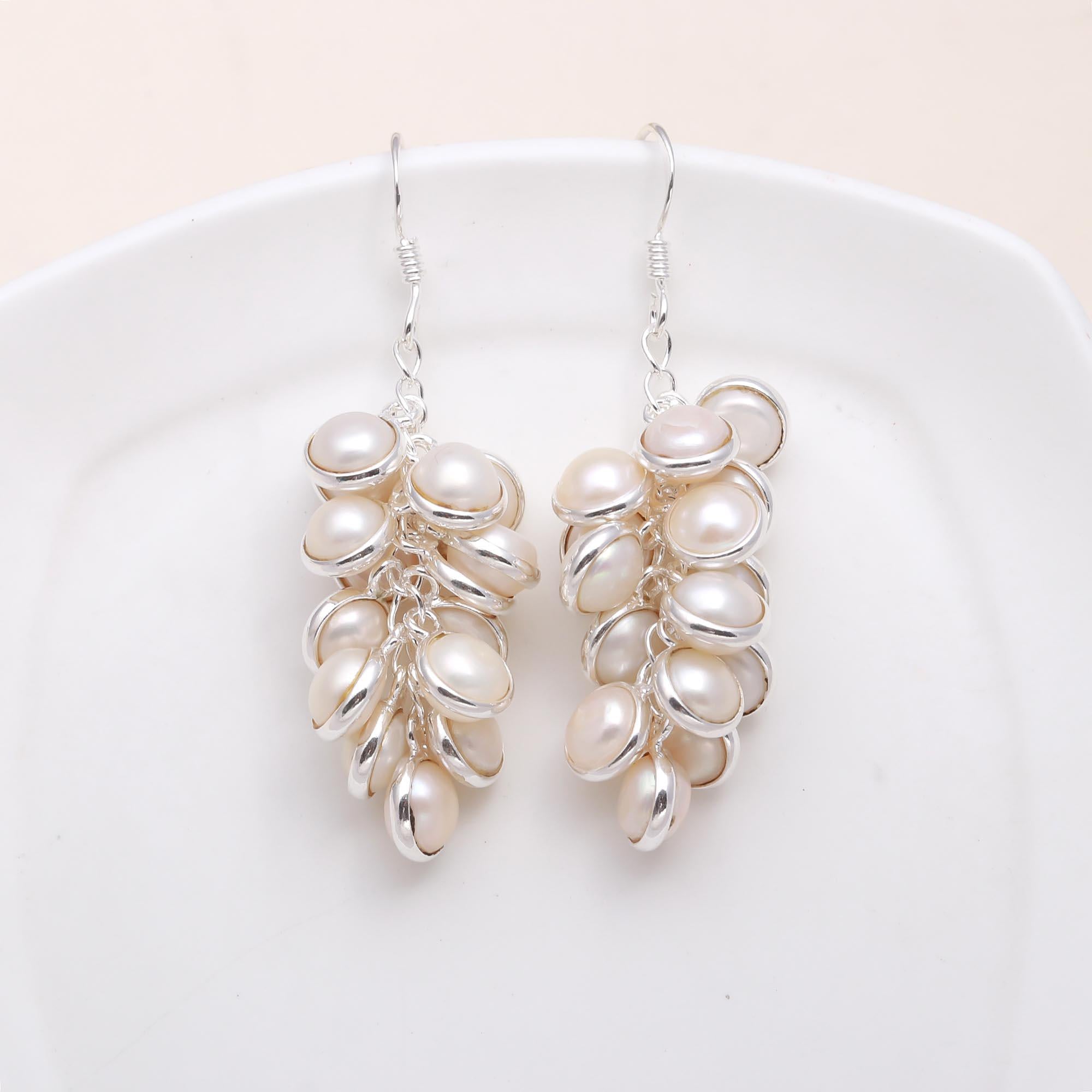 The Pearl Grape: Freshwater Pearl Cluster Drop Earrings