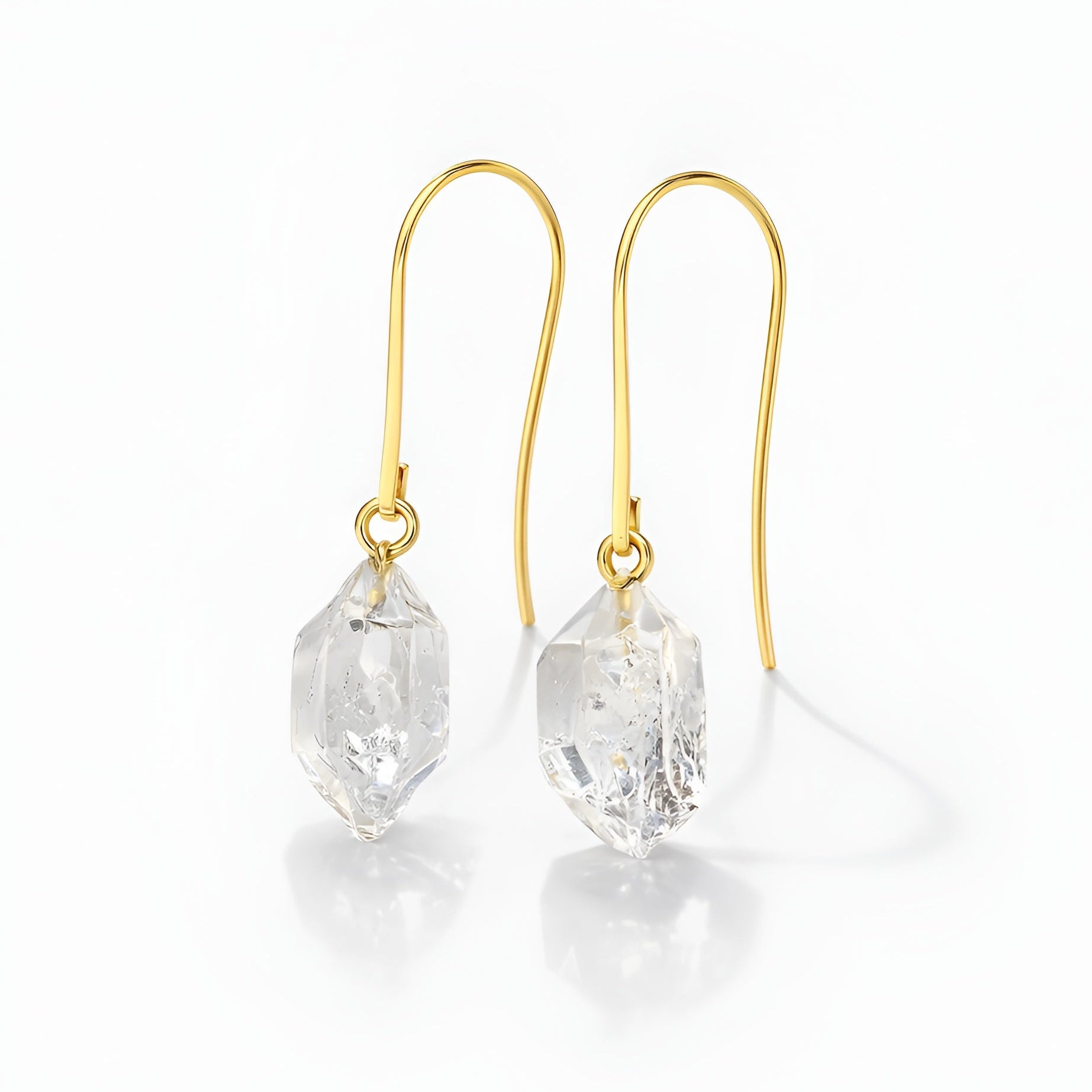 The Luminous Prism: Raw Herkimer Diamond Earrings