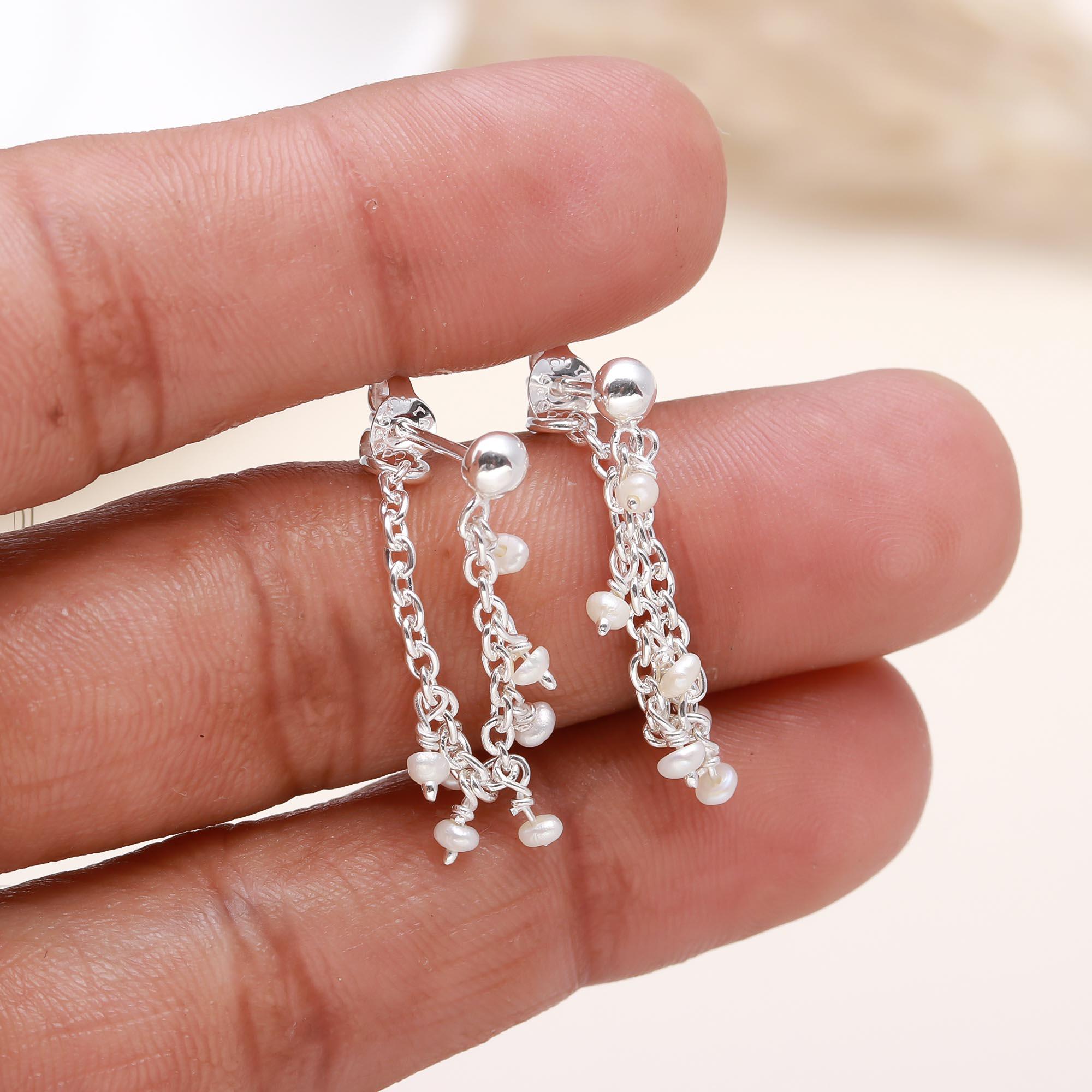 925 Sterling Silver Pearl Drop Earrings