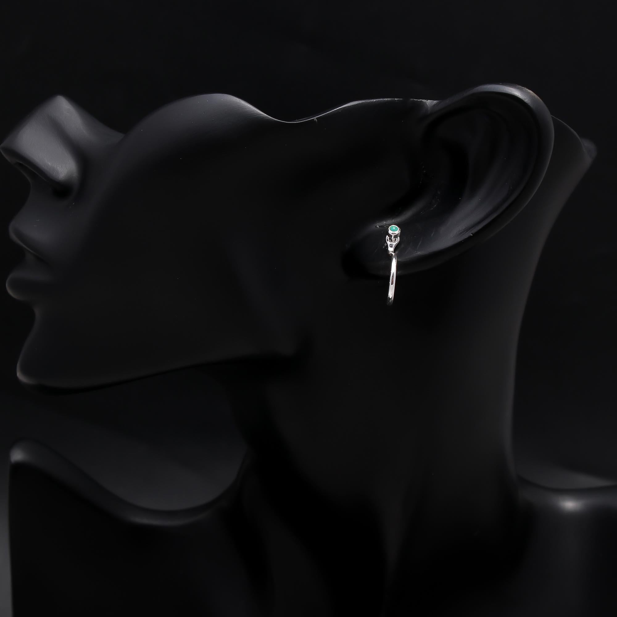 925 Sterling Silver Open Hoop Stud Earrings