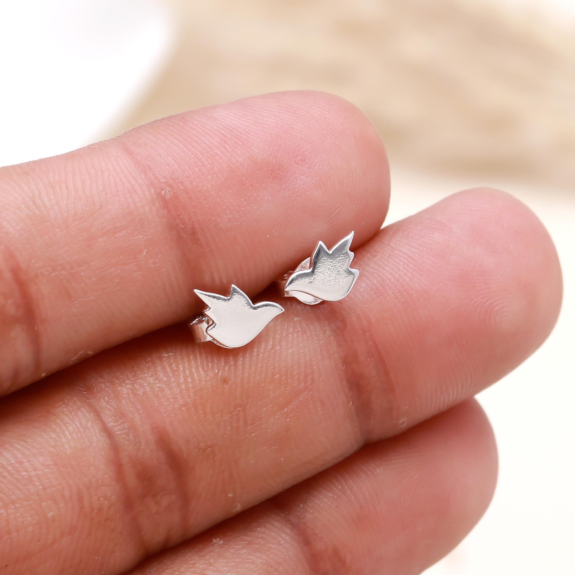 925 Sterling Silver Dove Stud Earrings