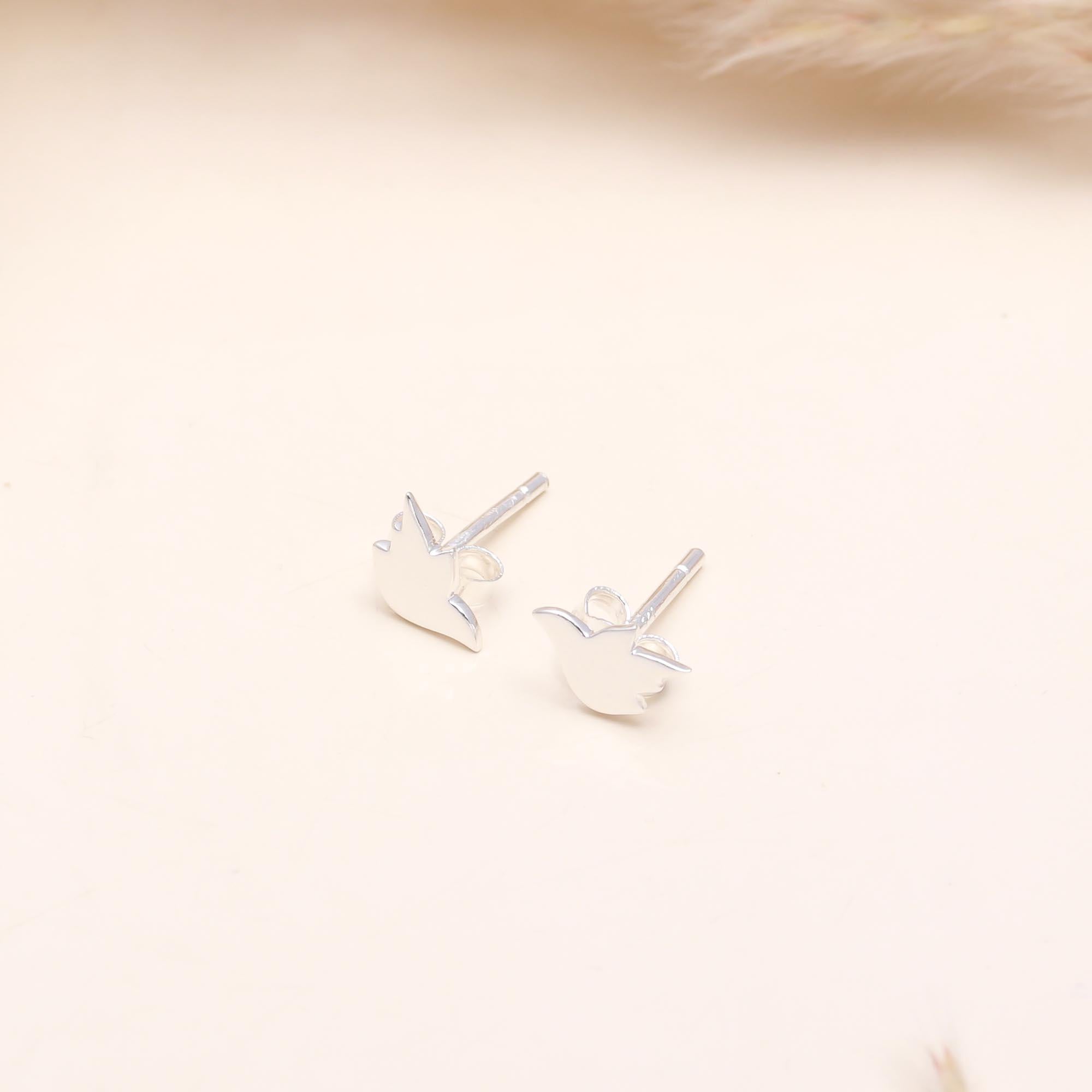 925 Sterling Silver Dove Stud Earrings