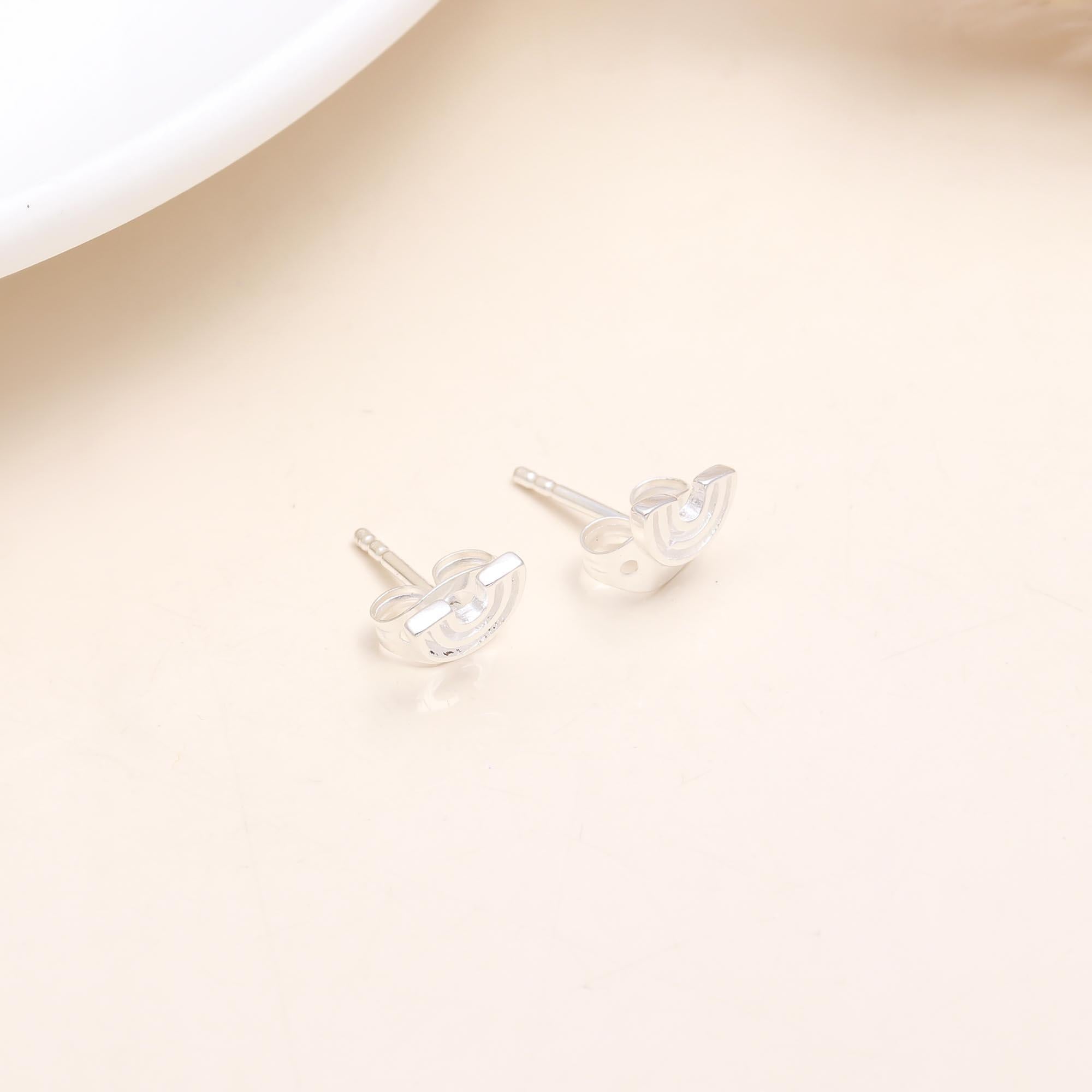 925 Sterling Silver Rainbow Stud Earrings