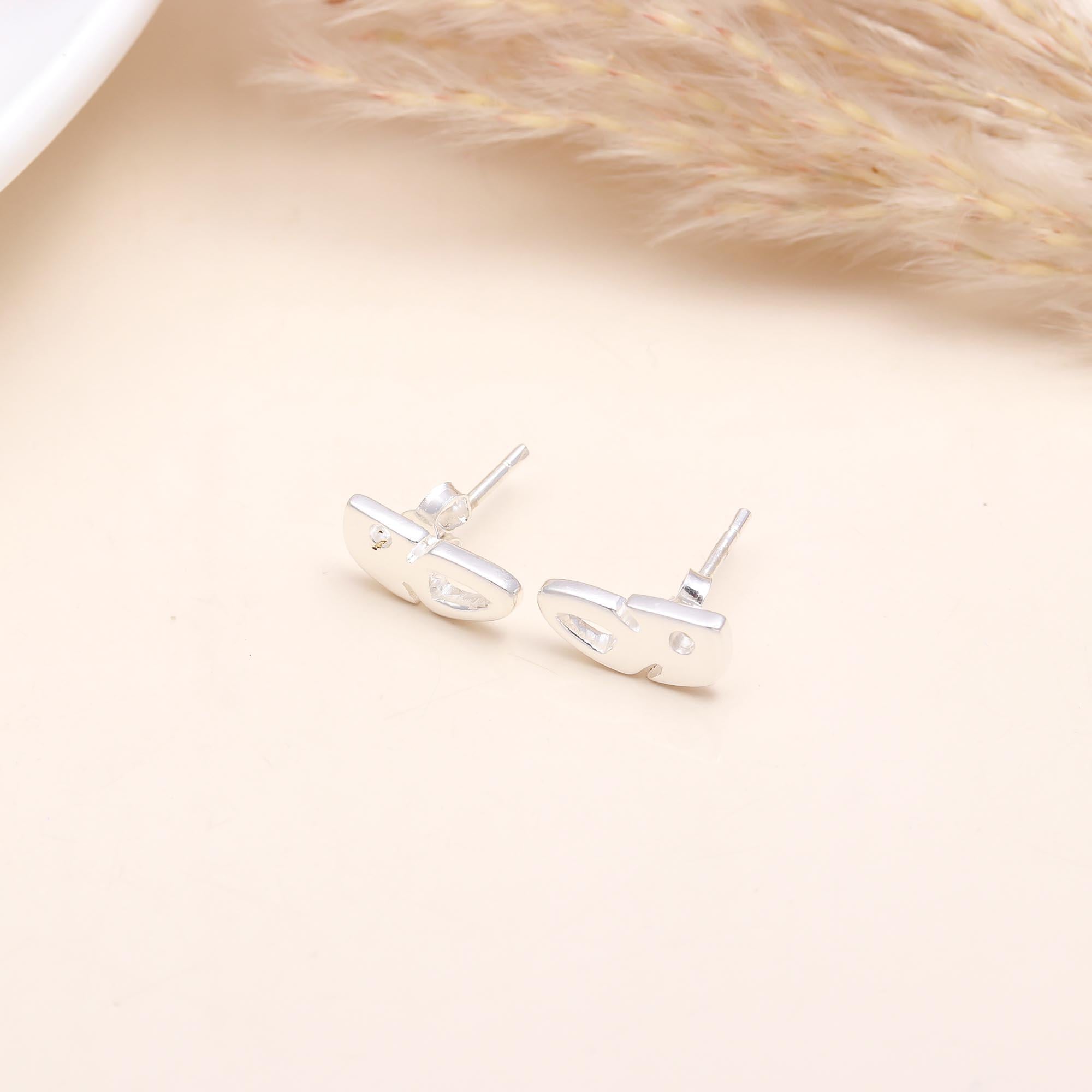 925 Sterling Silver Modern Art-Inspired Studs