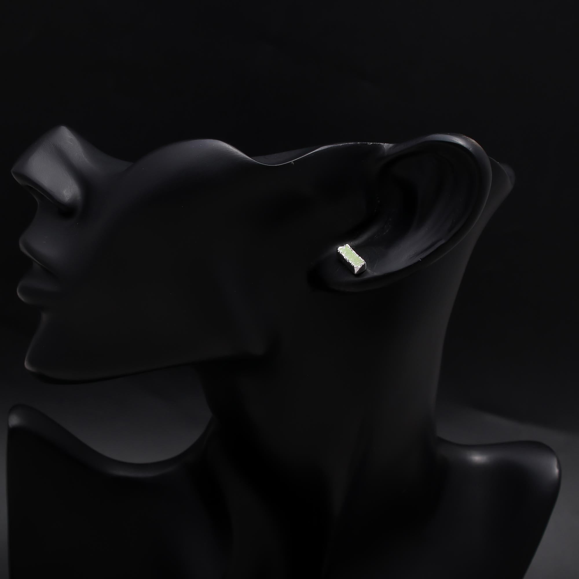 925 Sterling Silver Green Druzy Stud Earrings