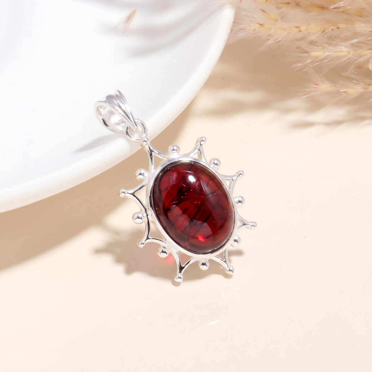 925 Sterling Silver Amethyst Gemstone Pendant