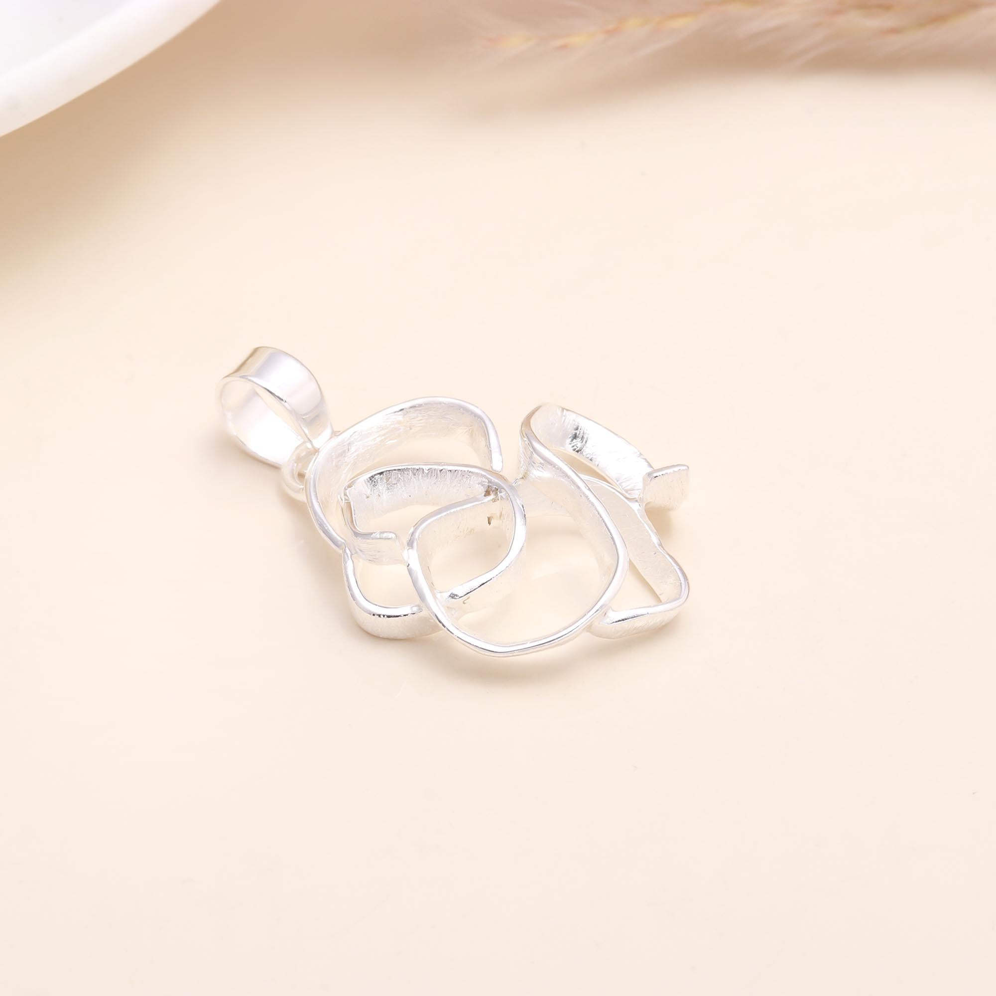 925 Sterling Silver Abstract Floral Loop Pendant