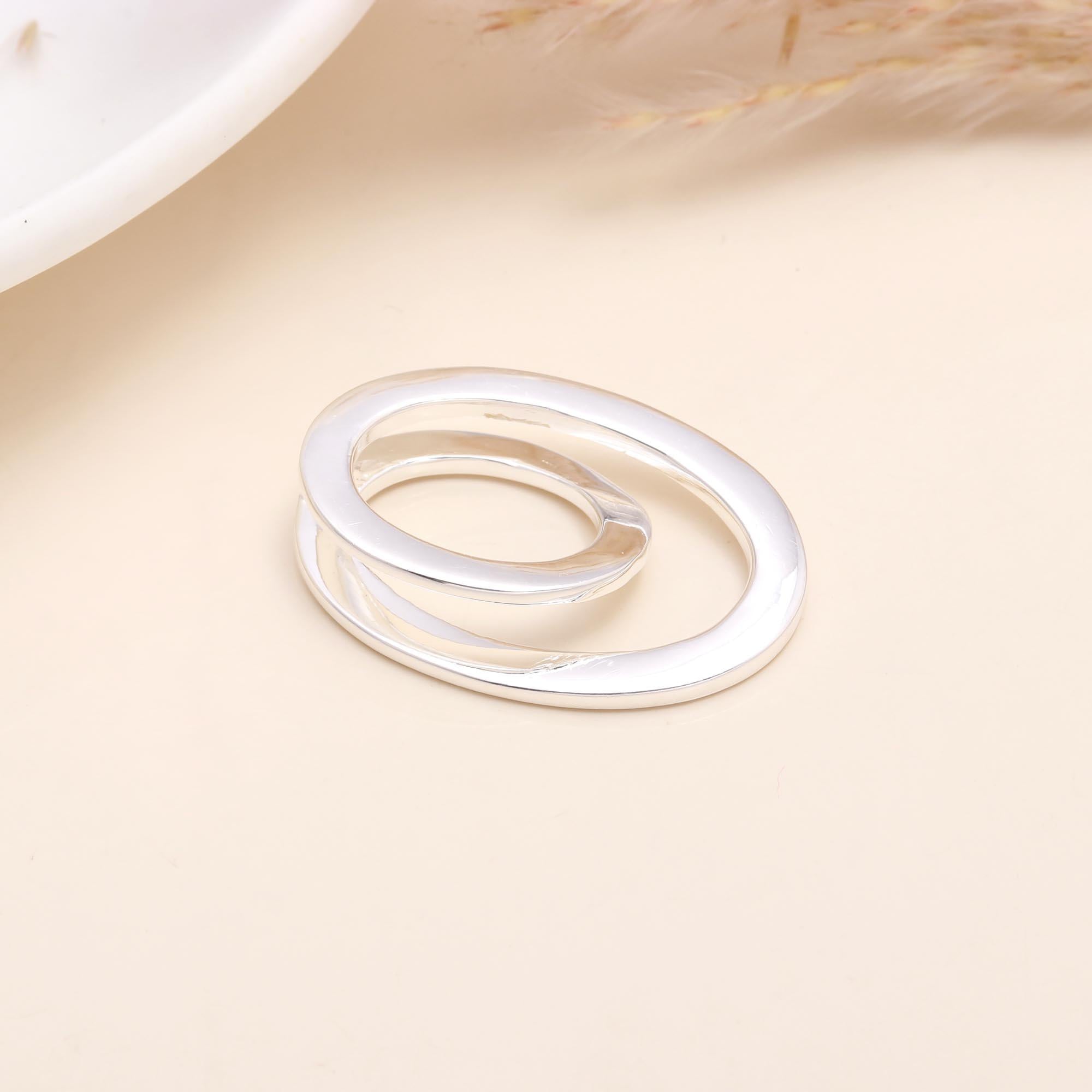 925 Sterling Silver Asymmetrical Double Loop Pendant