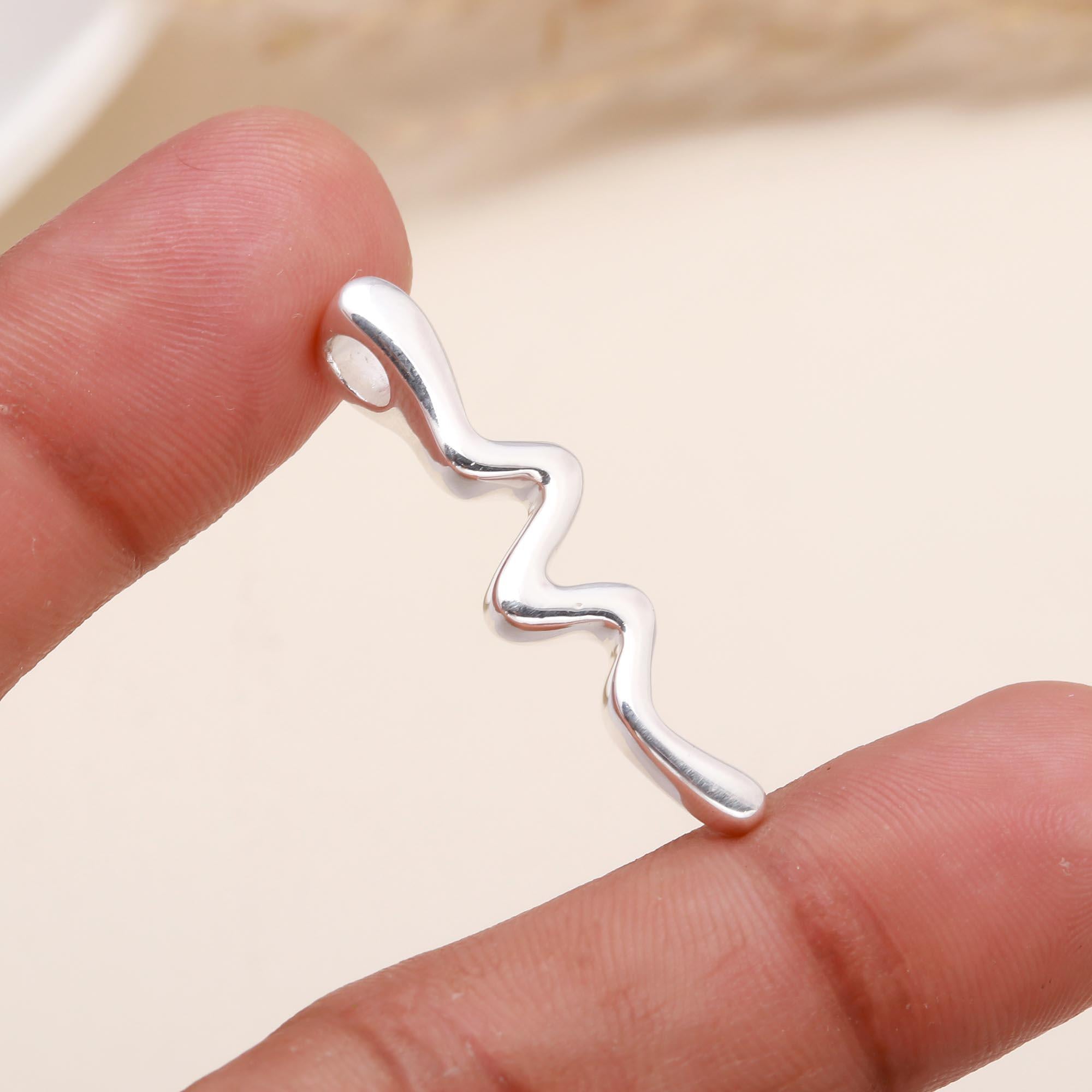 The Silver Current: Abstract Sterling Silver Wave Pendant