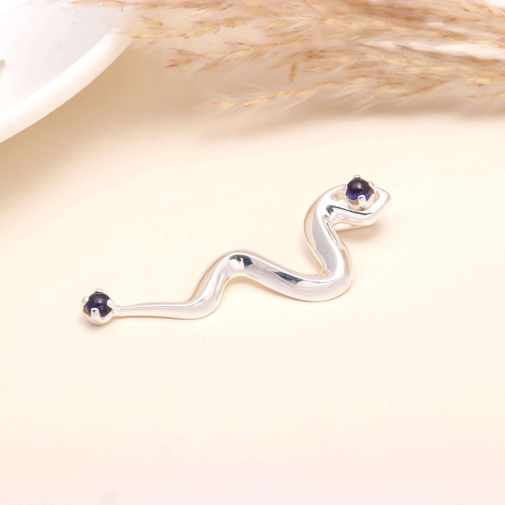 925 Sterling Silver Amethyst Serpent Pendant