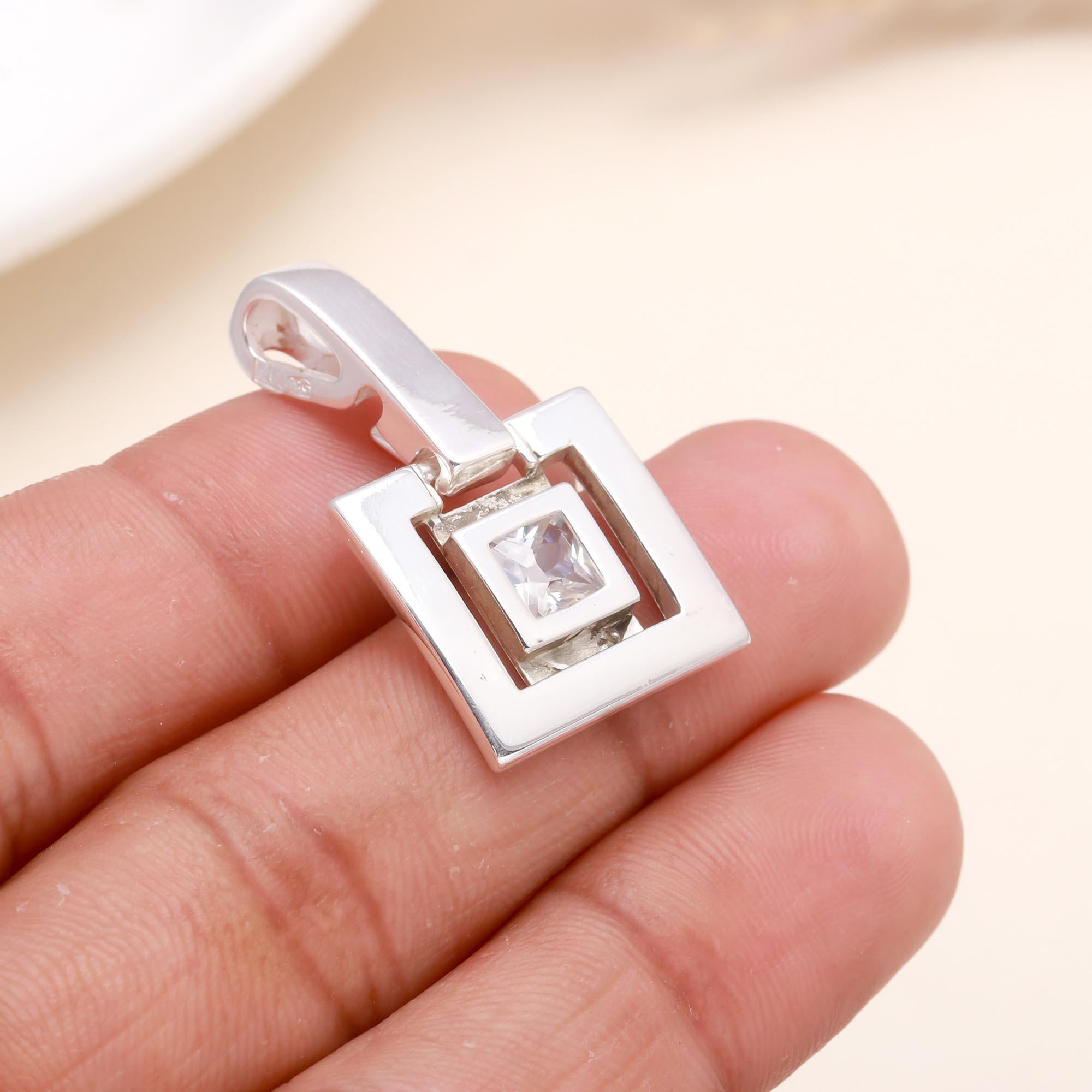 925 Sterling Silver Geometric Pendant
