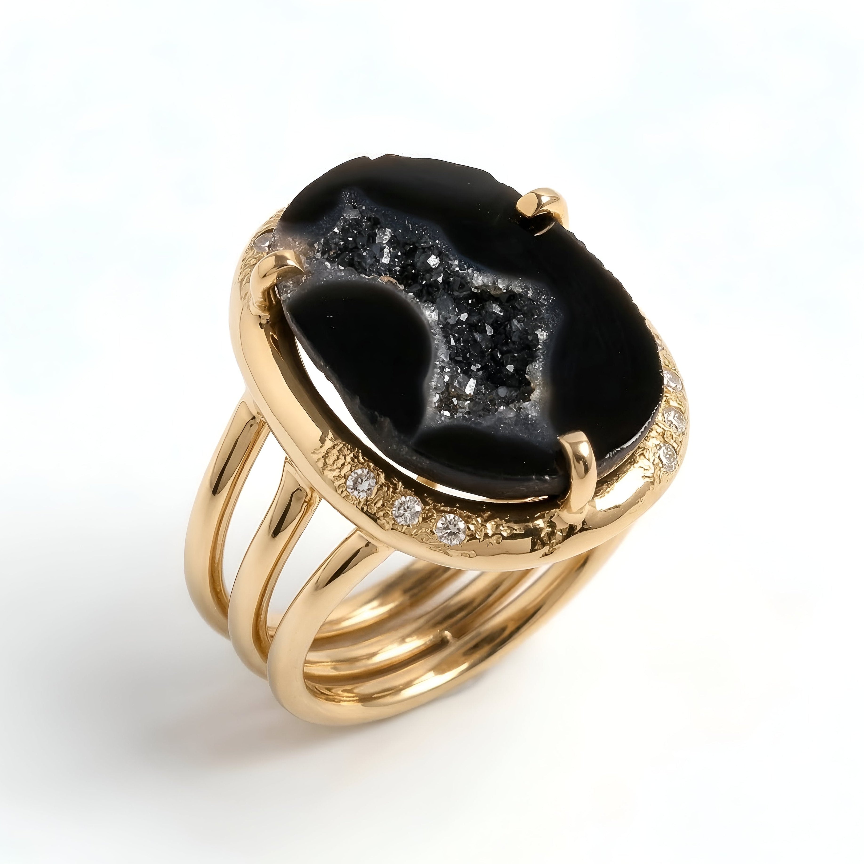The Black Geode: Statement Geode Ring