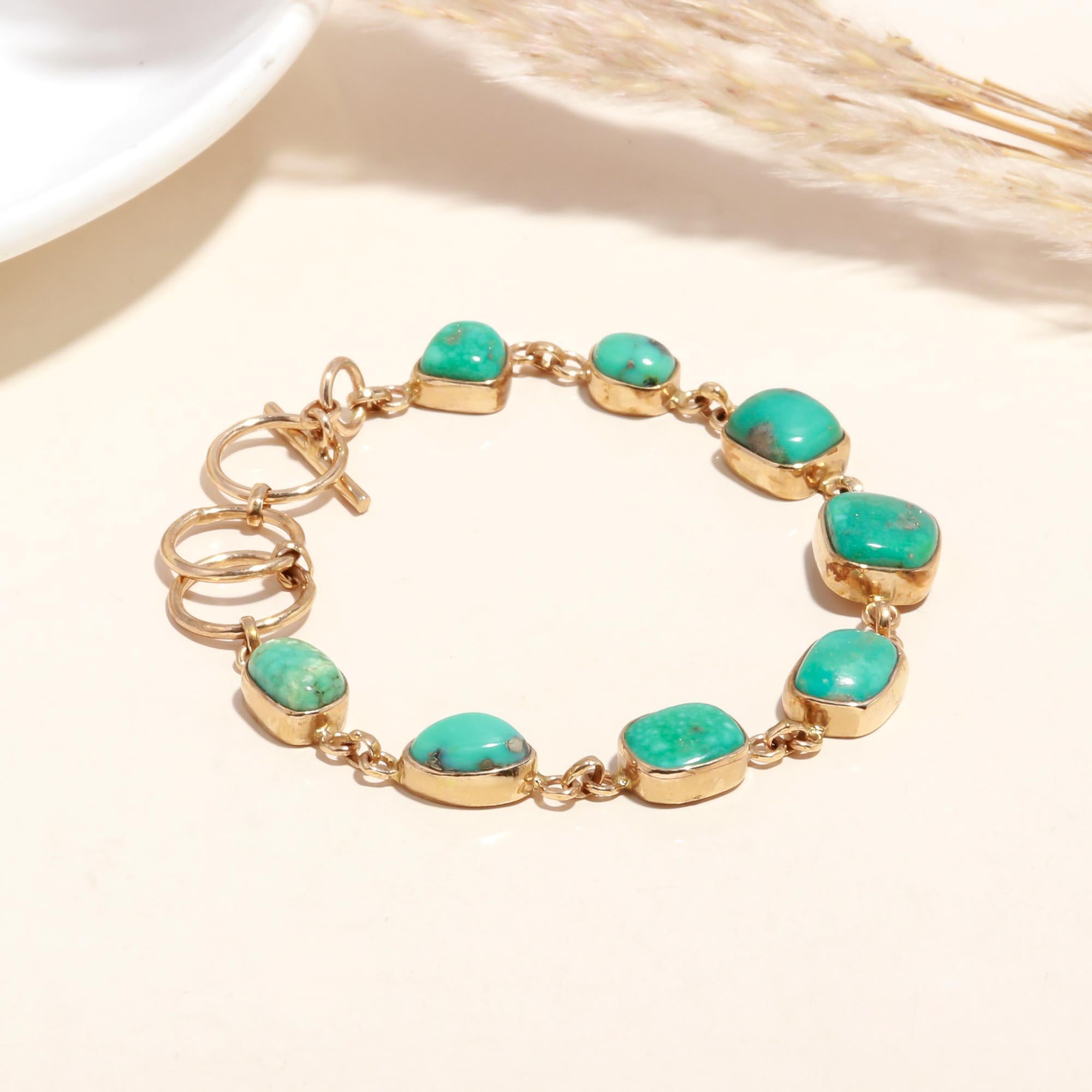 925 Sterling Silver Turquoise Chunky Bracelet