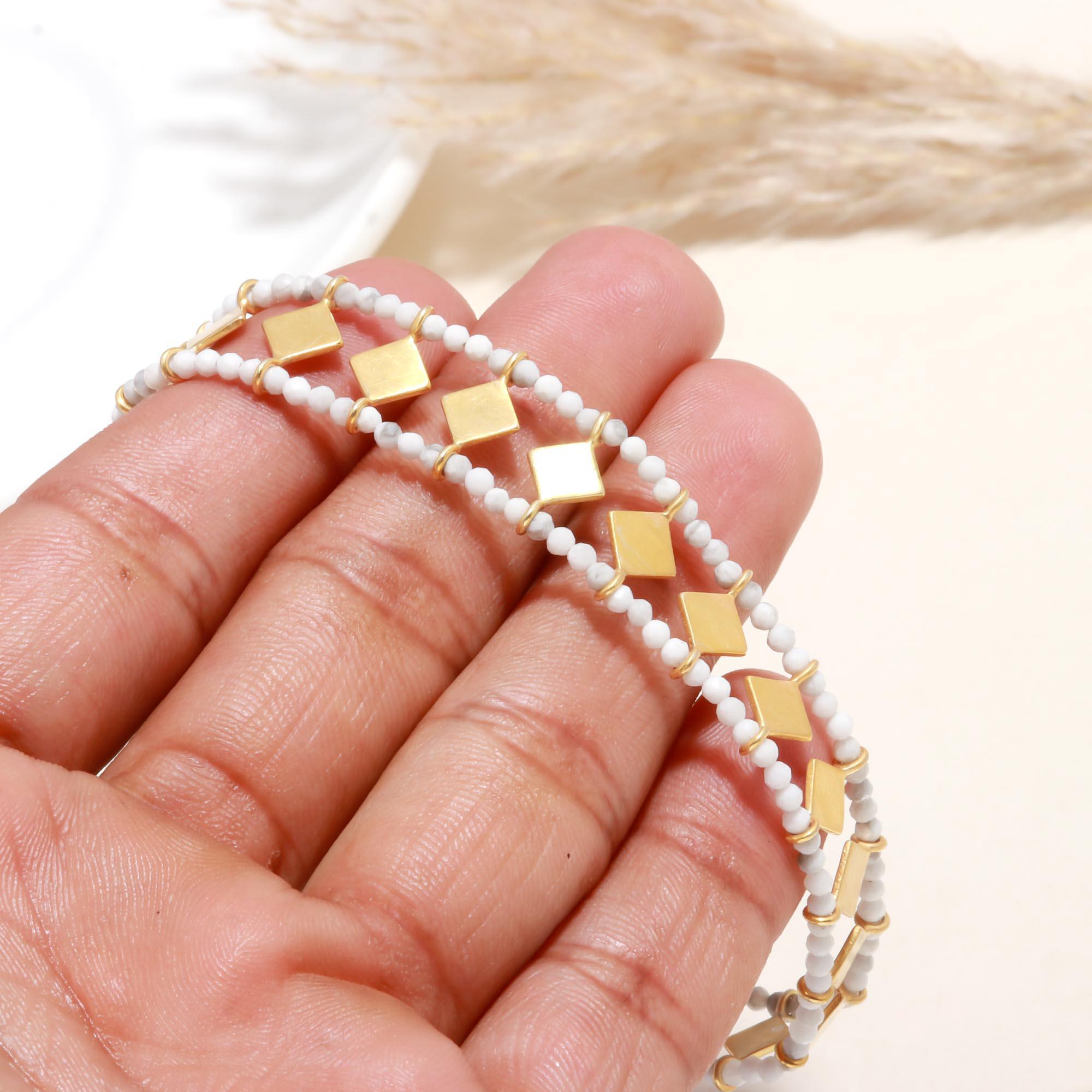 The Arctic Geo: Gold Beaded Bracelet