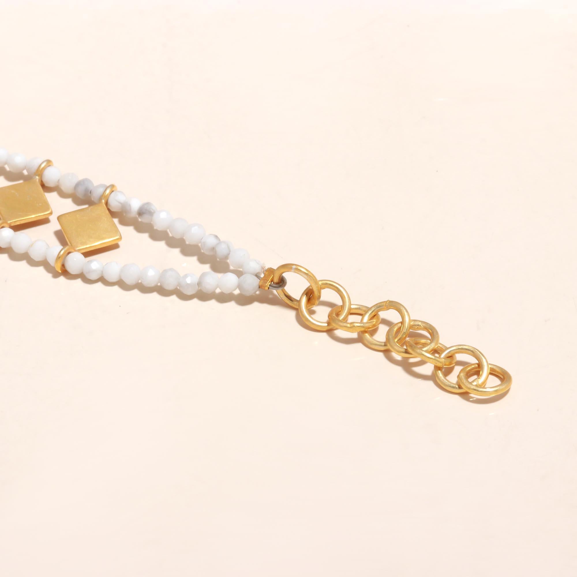925 Sterling Silver White Beaded Bracelet