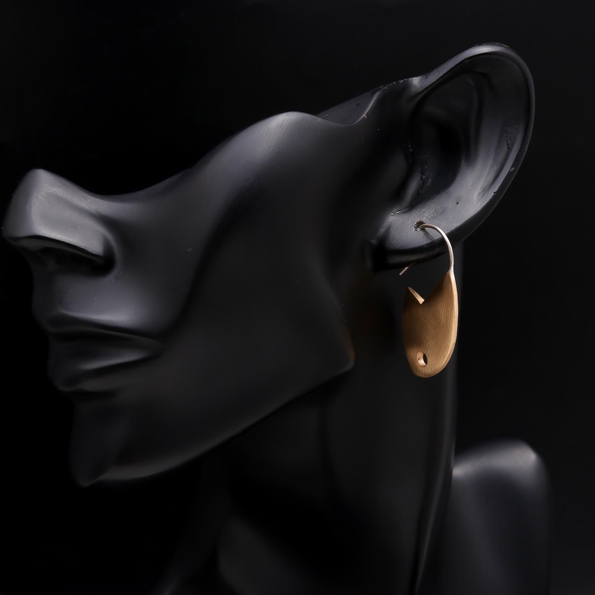 925 Sterling Silver Modern Fish-Shaped Dangle Earrings