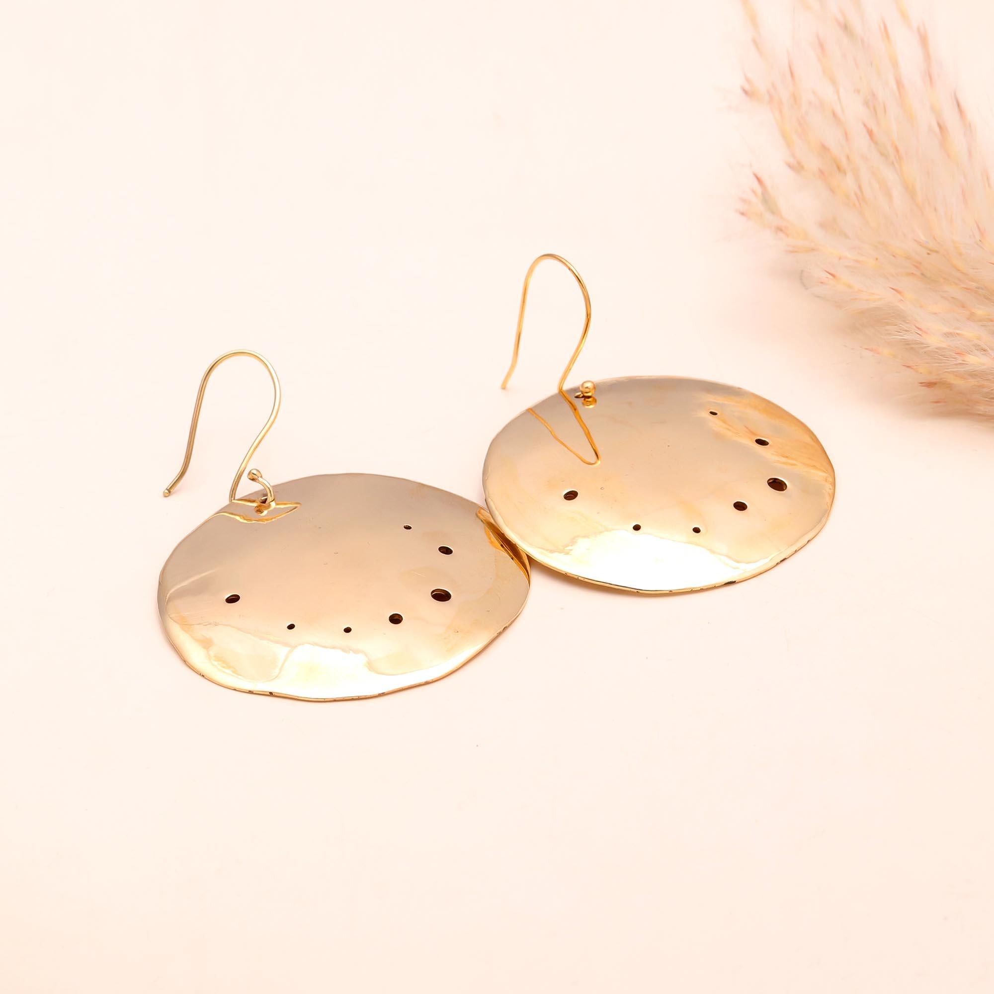 925 Sterling Silver Hammered Disc Earrings
