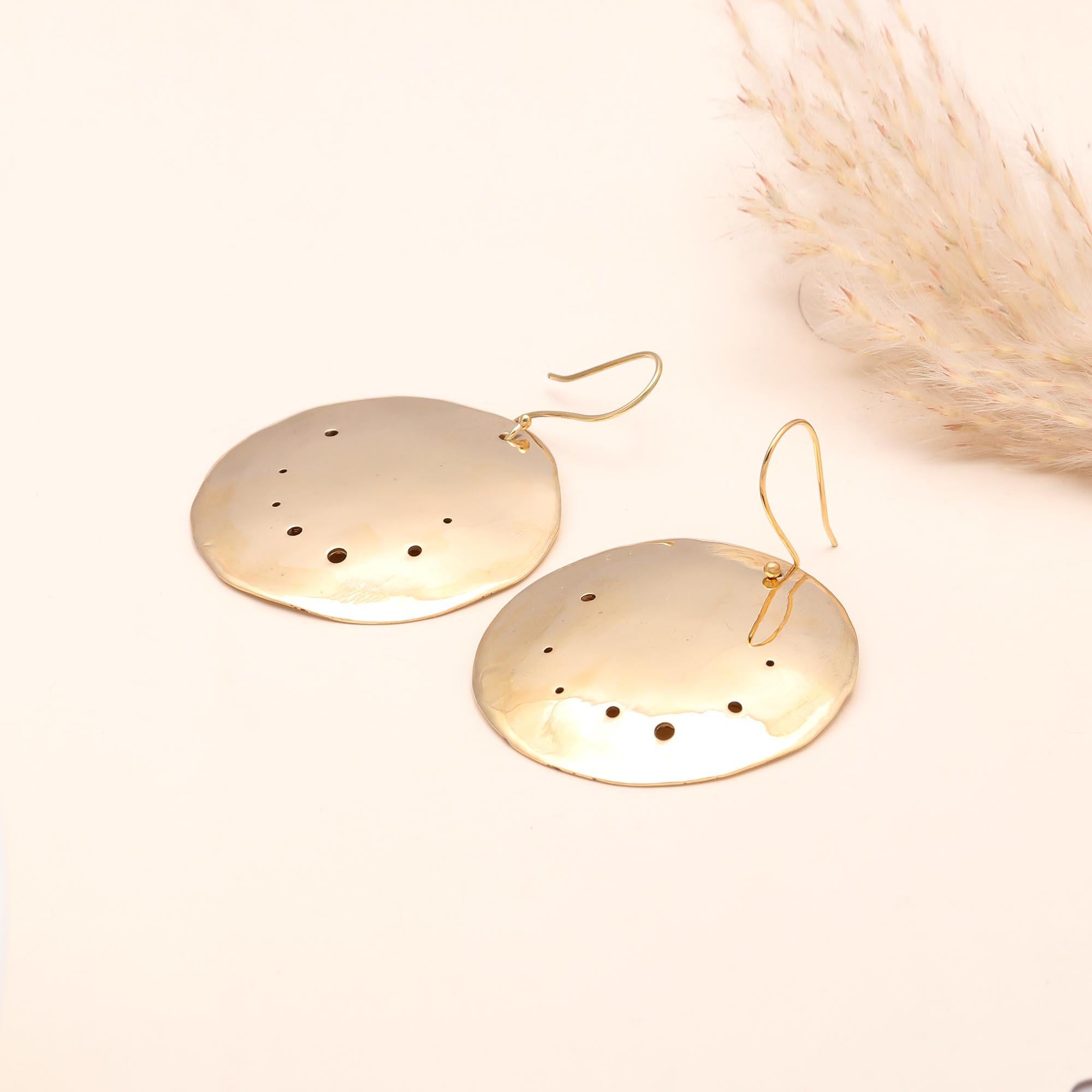 925 Sterling Silver Hammered Disc Earrings