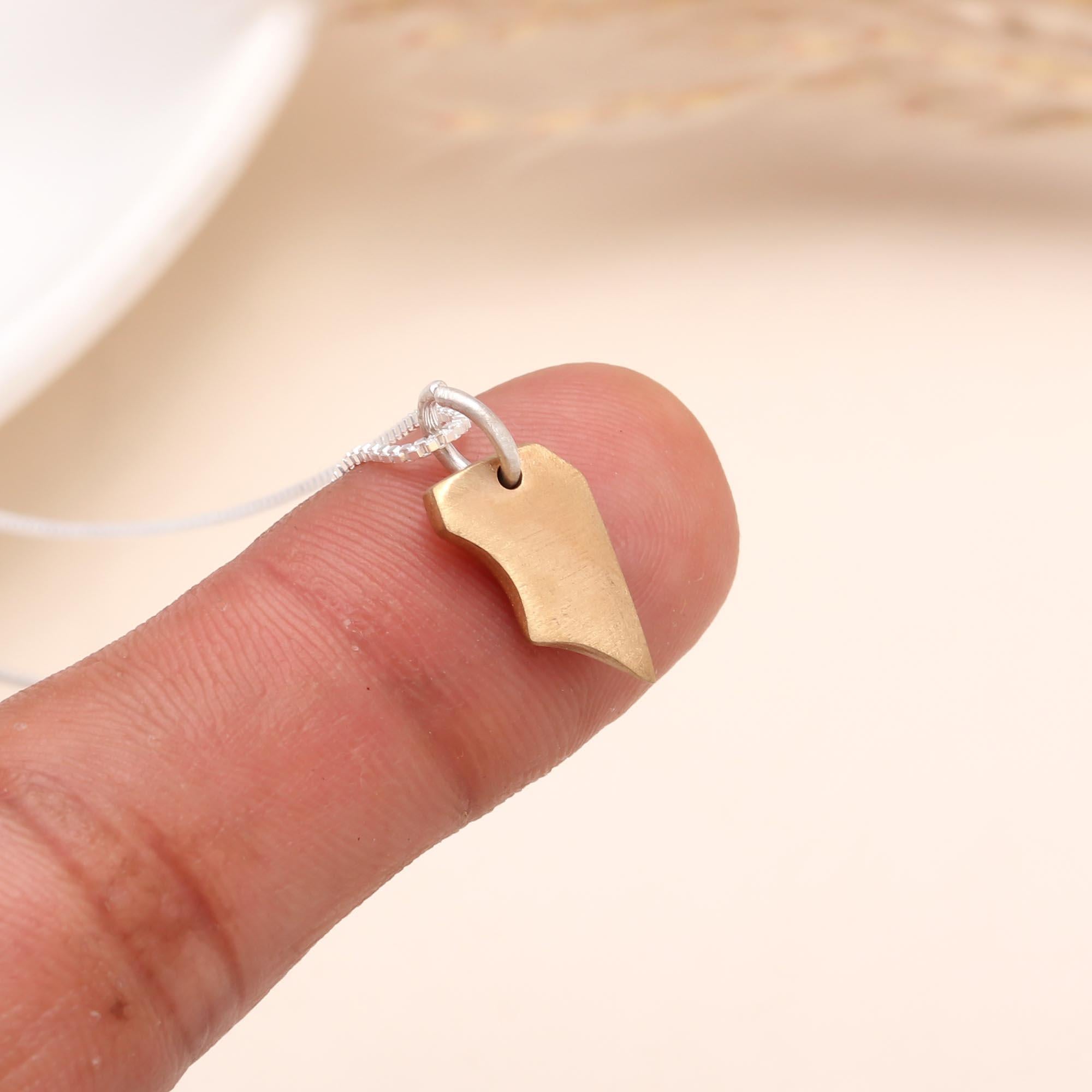 925 Sterling Silver Modern Wood Pendant Necklace