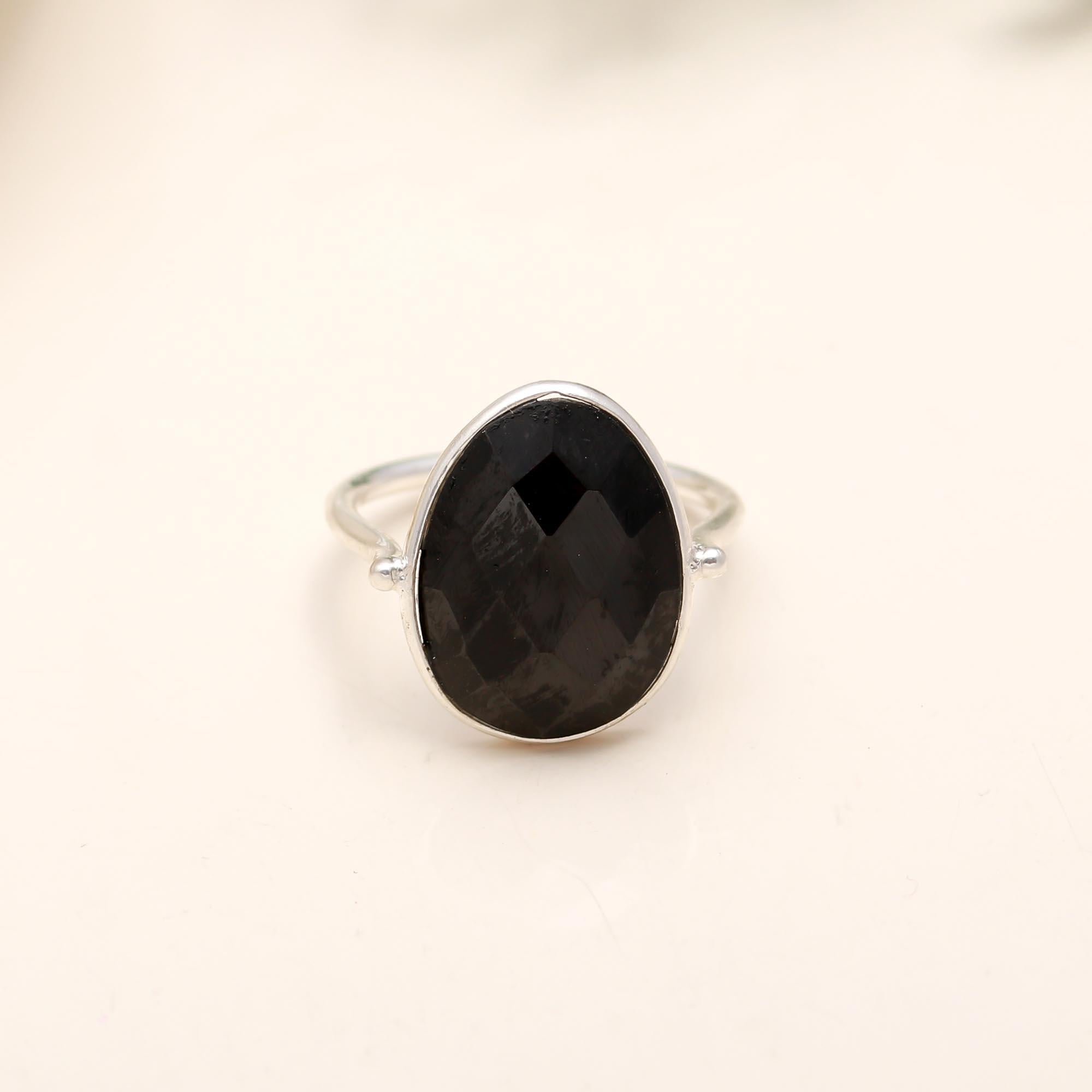 925 Silver Black Onyx Ring