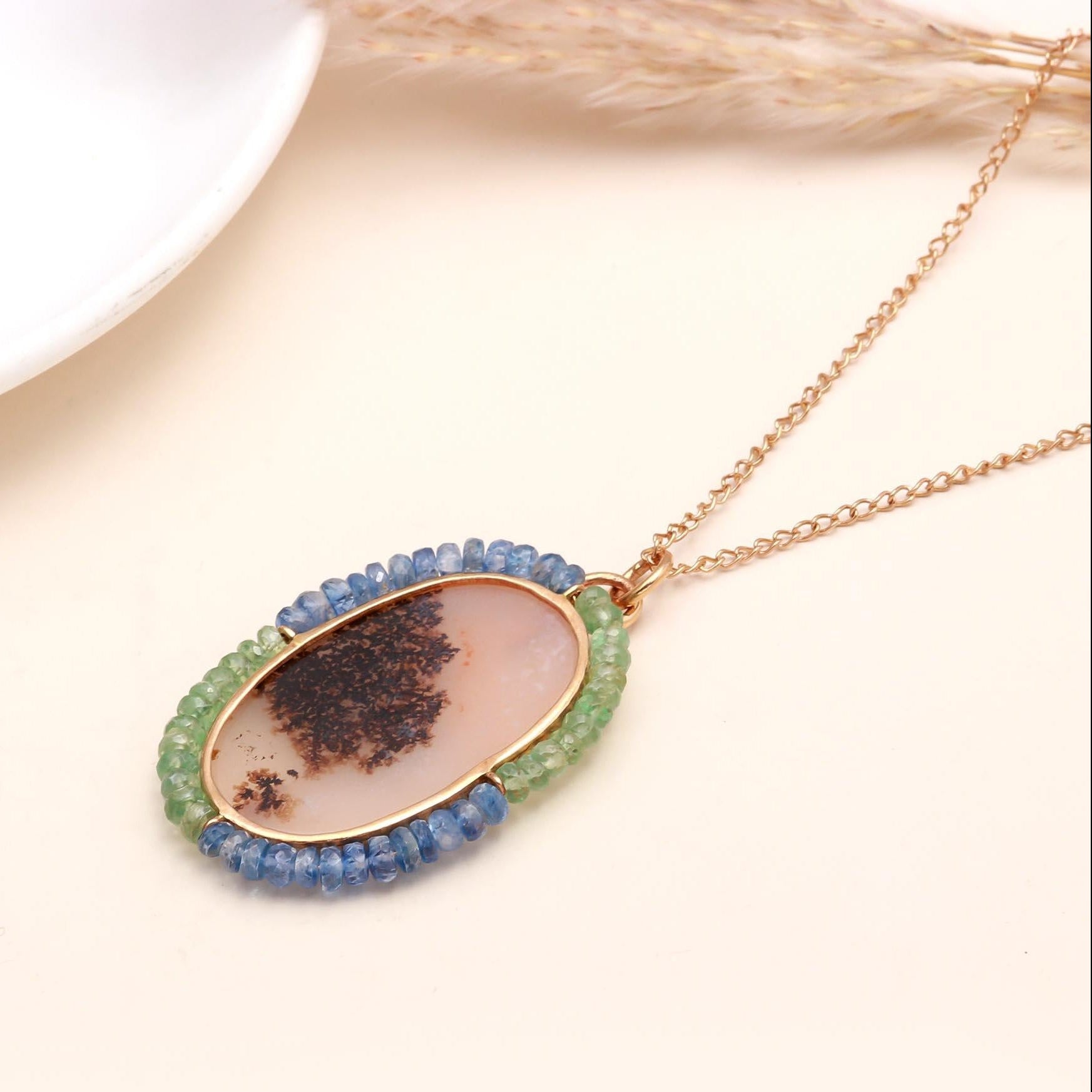 The Landscape Gem: Dendritic Agate Beaded Necklace