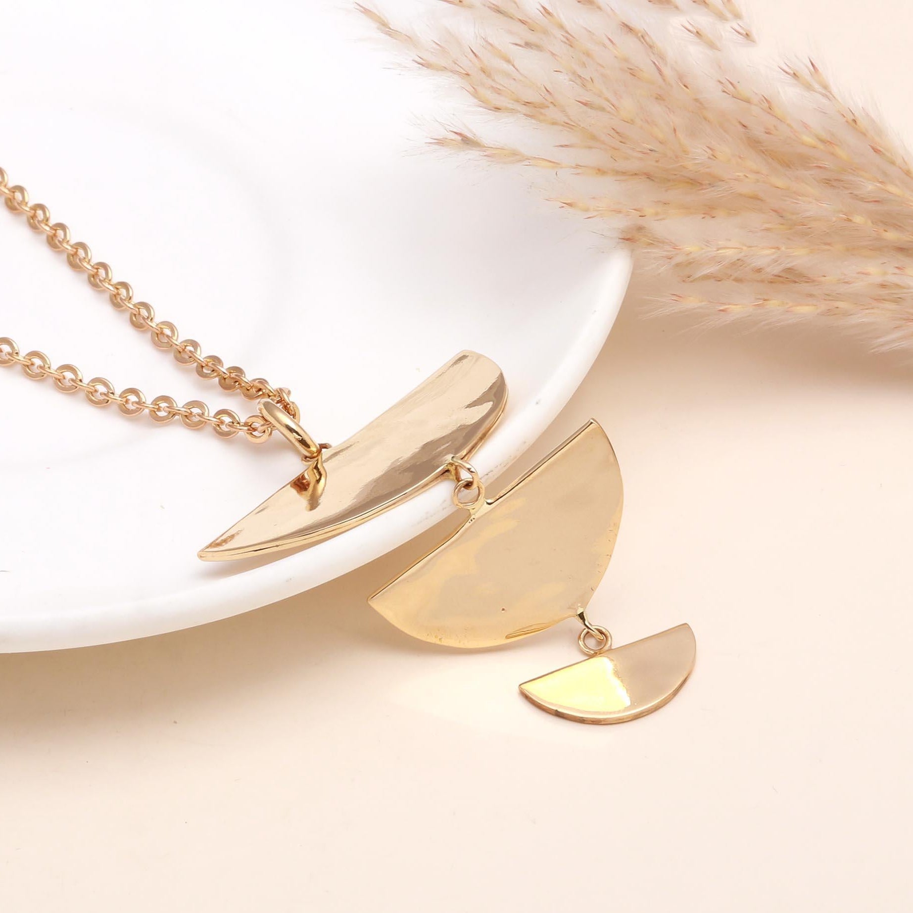 The Modern Moon: Abstract Half Moon Necklace