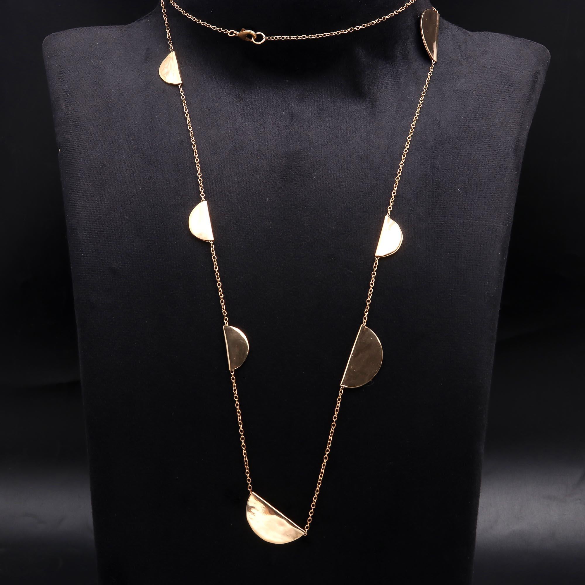 The Moon Phase: Gold Semicircle Station Necklace