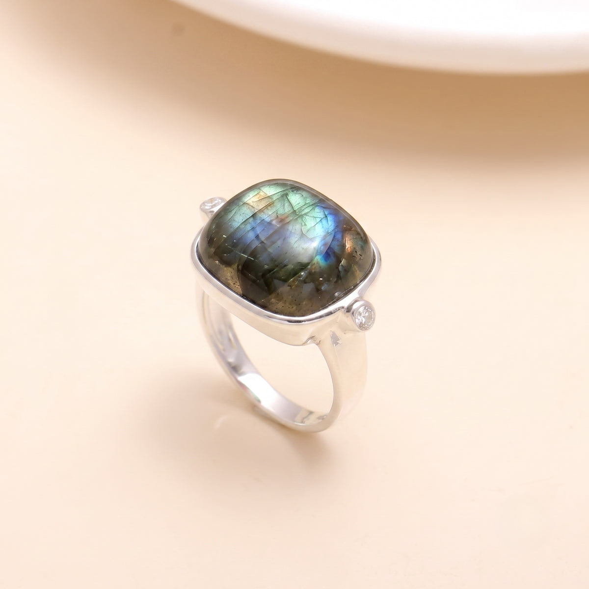 925 Silver Green Chalcedony Ring