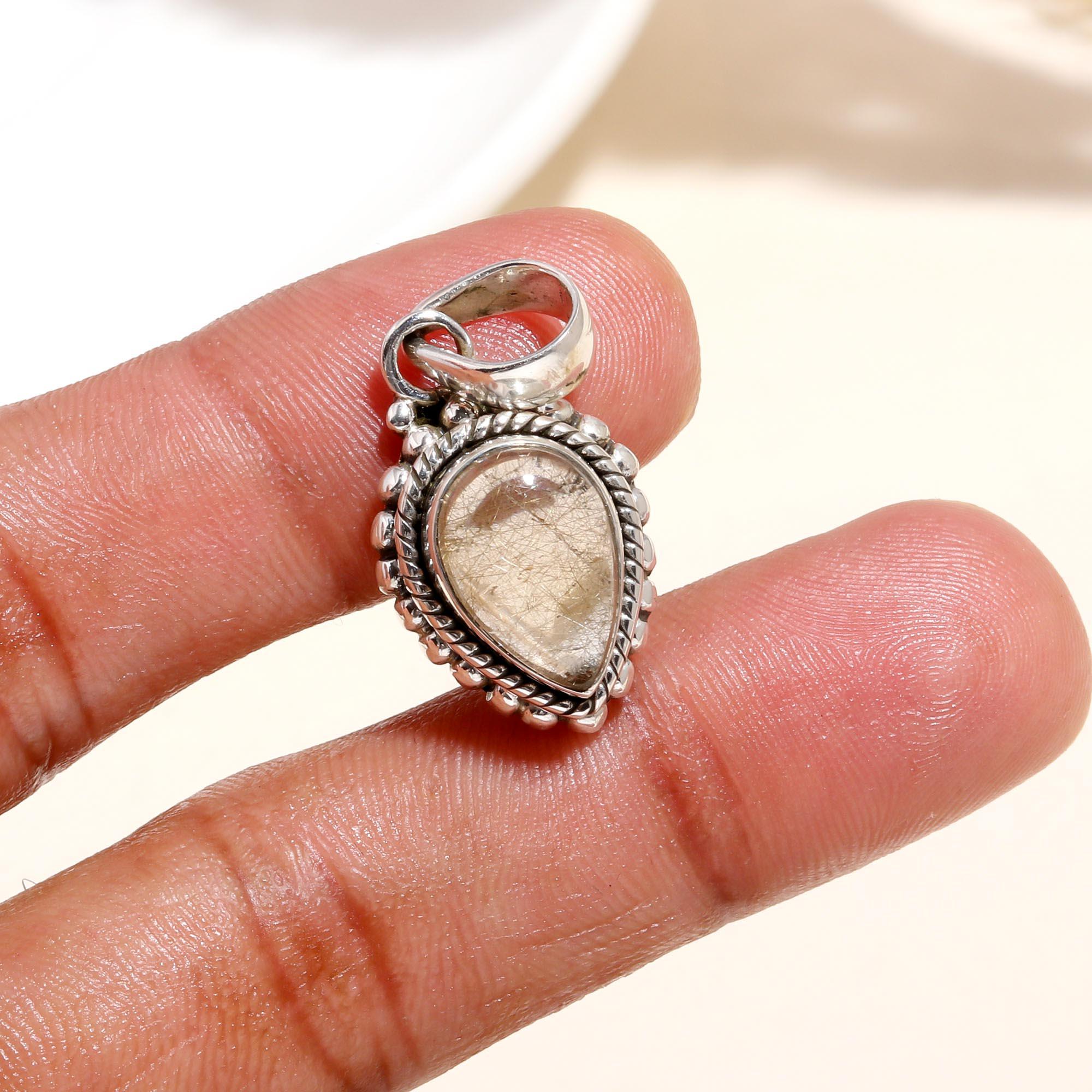 The Rutilated Teardrop: Braided Artisan Quartz Pendant
