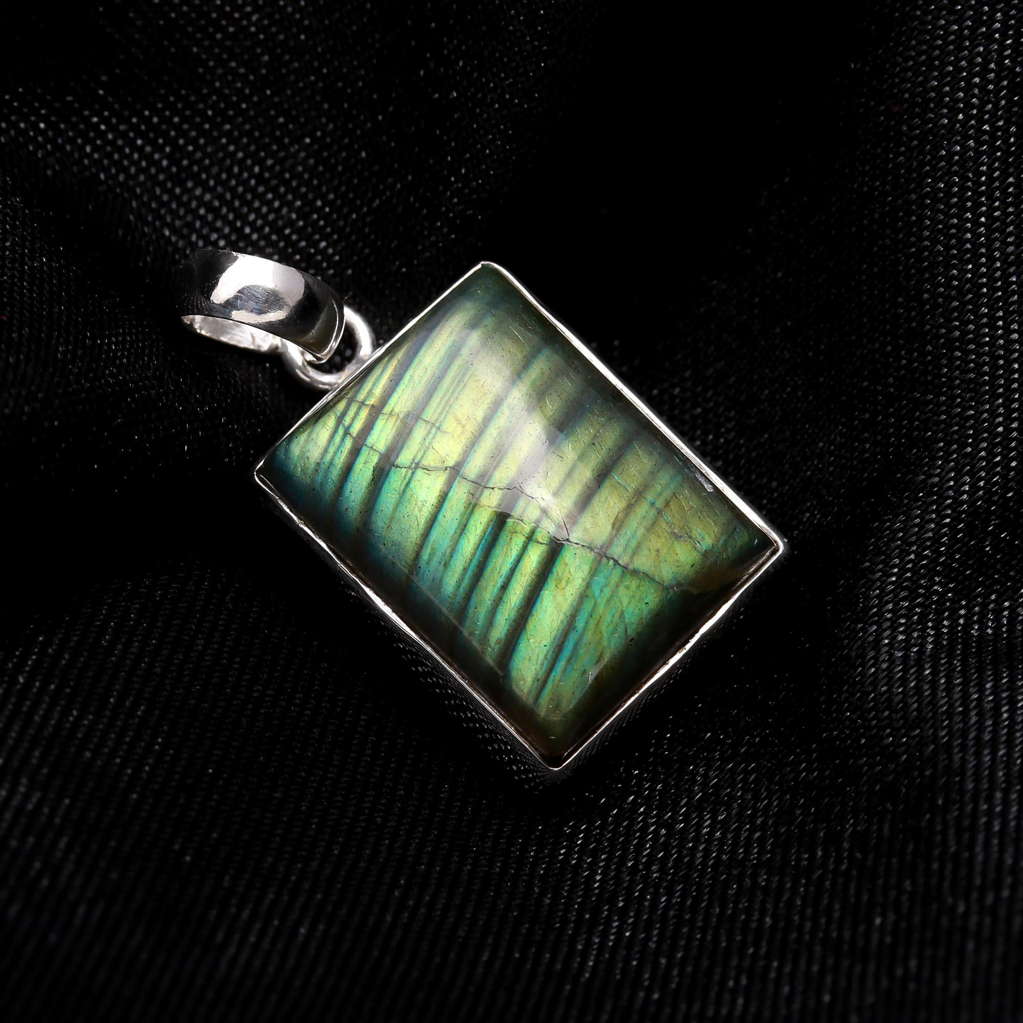 The Emerald Tablet: Labradorite Silver Pendant