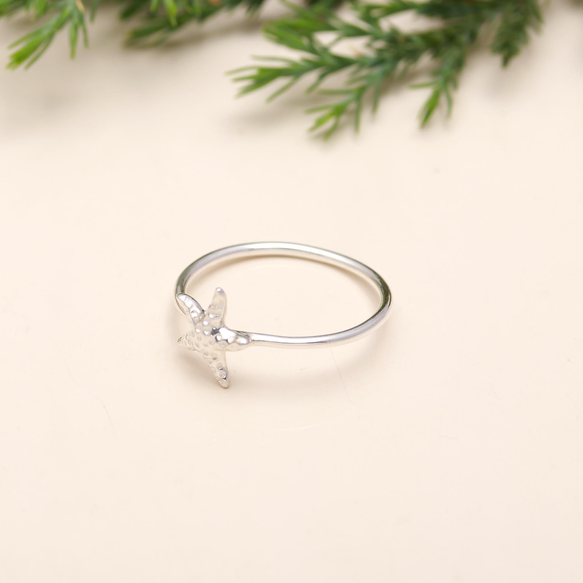 925 Silver Starfish Ring