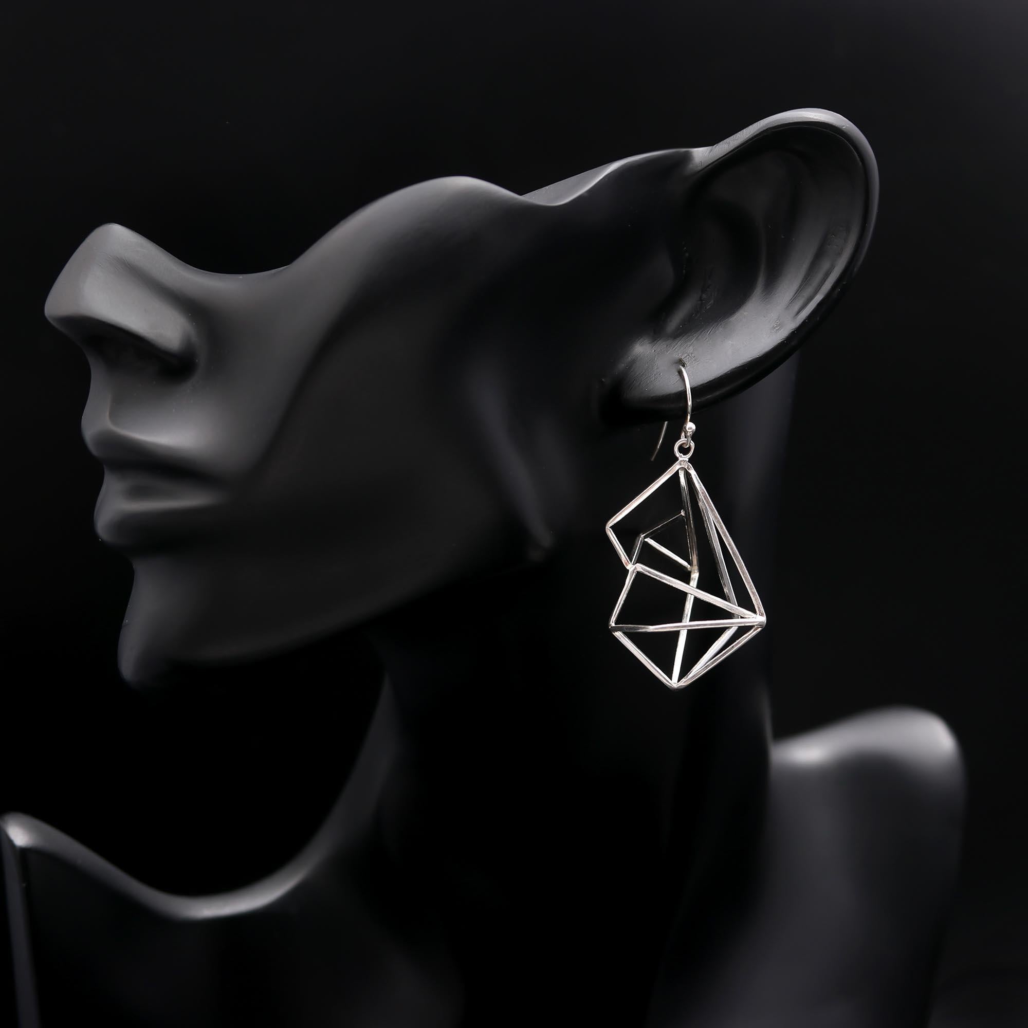 925 Sterling Silver Geometrical Dangle Earring