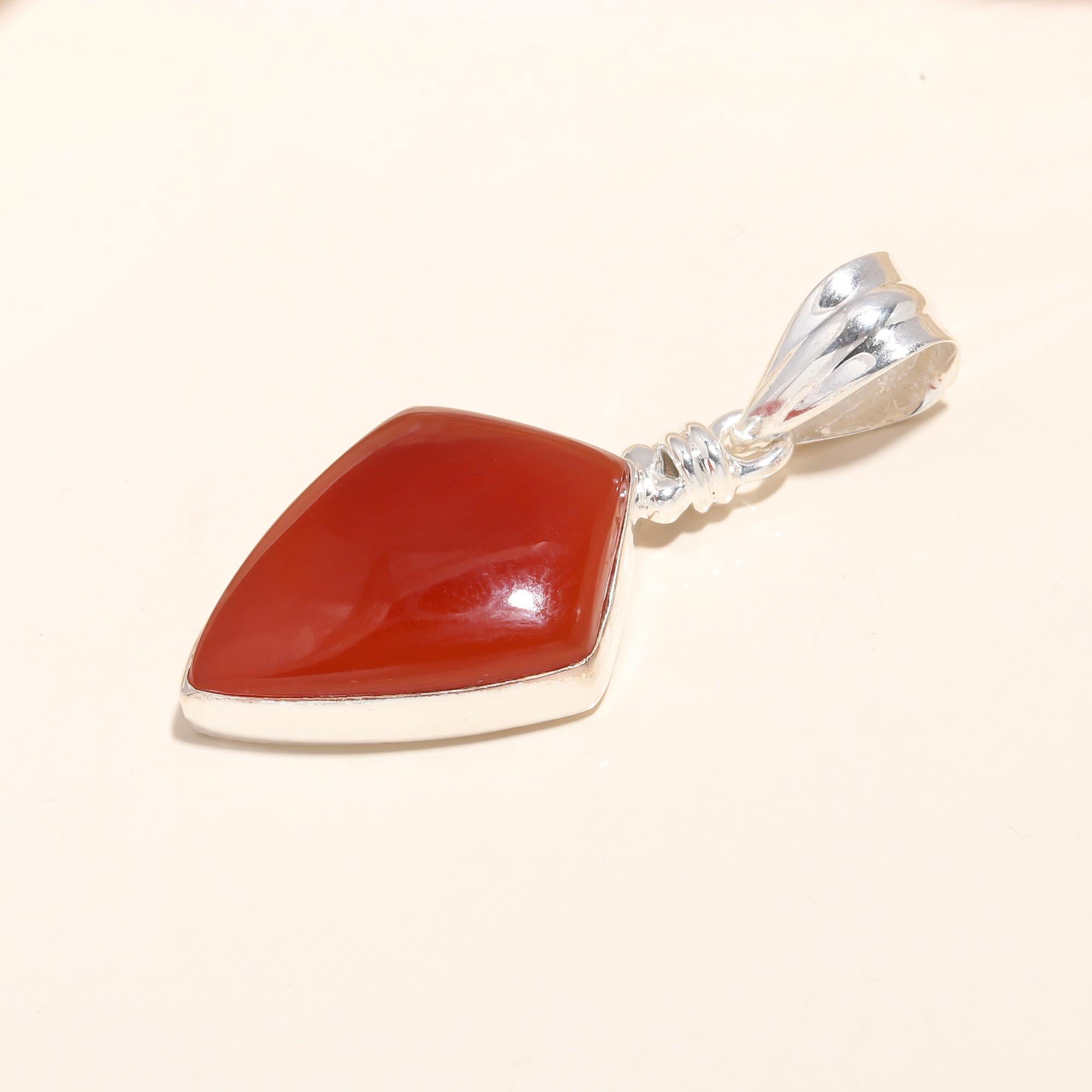 925 Silver Red Jasper Pendant