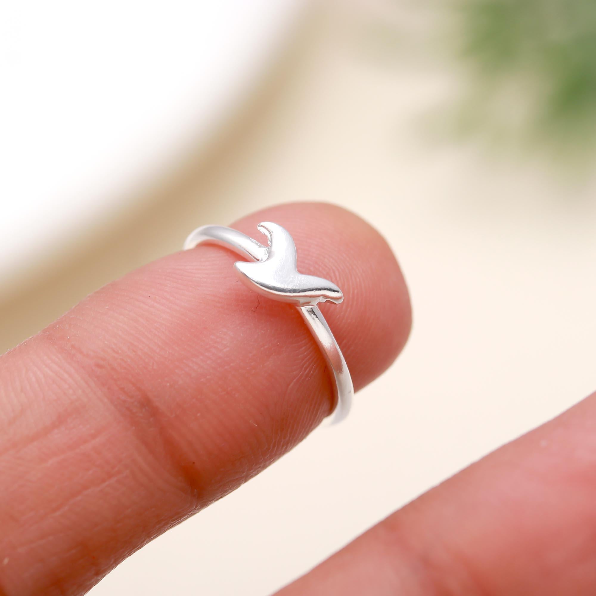 925 Silver Whale Tail Ring