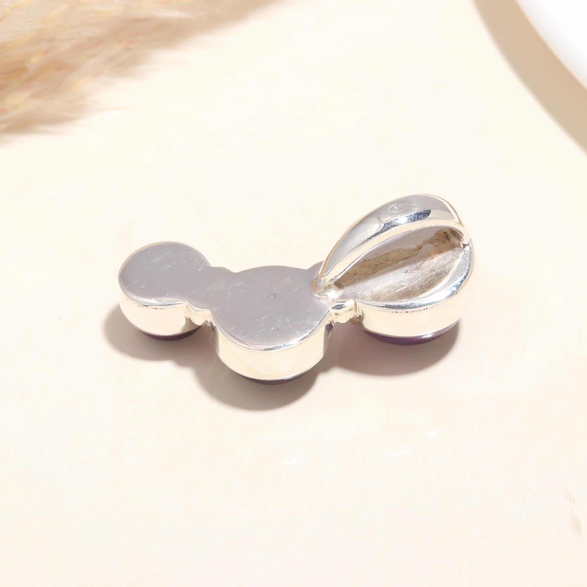 925 Sterling Silver Triple Amethyst Pendant