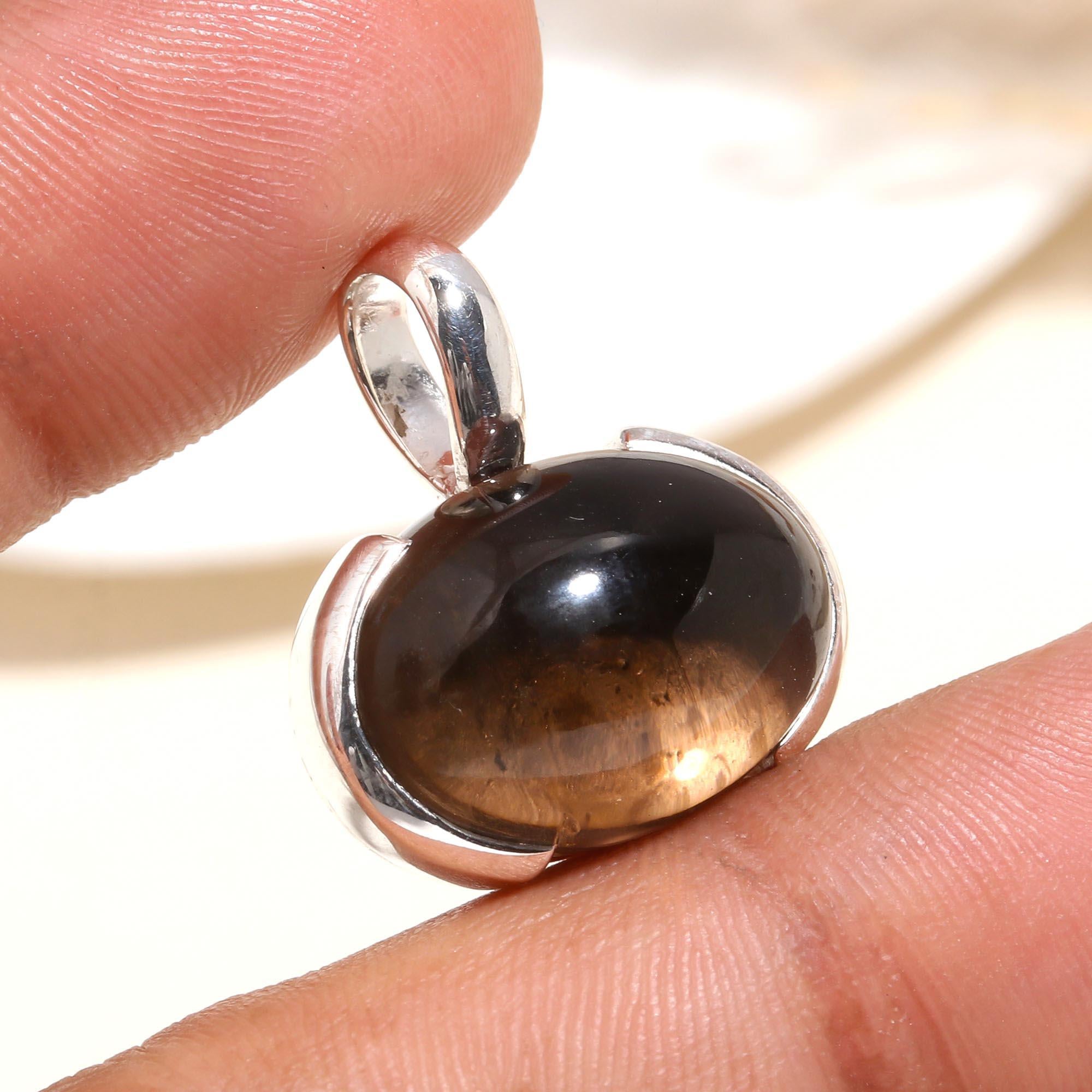 925 Sterling Silver Smoky Quartz Pendant