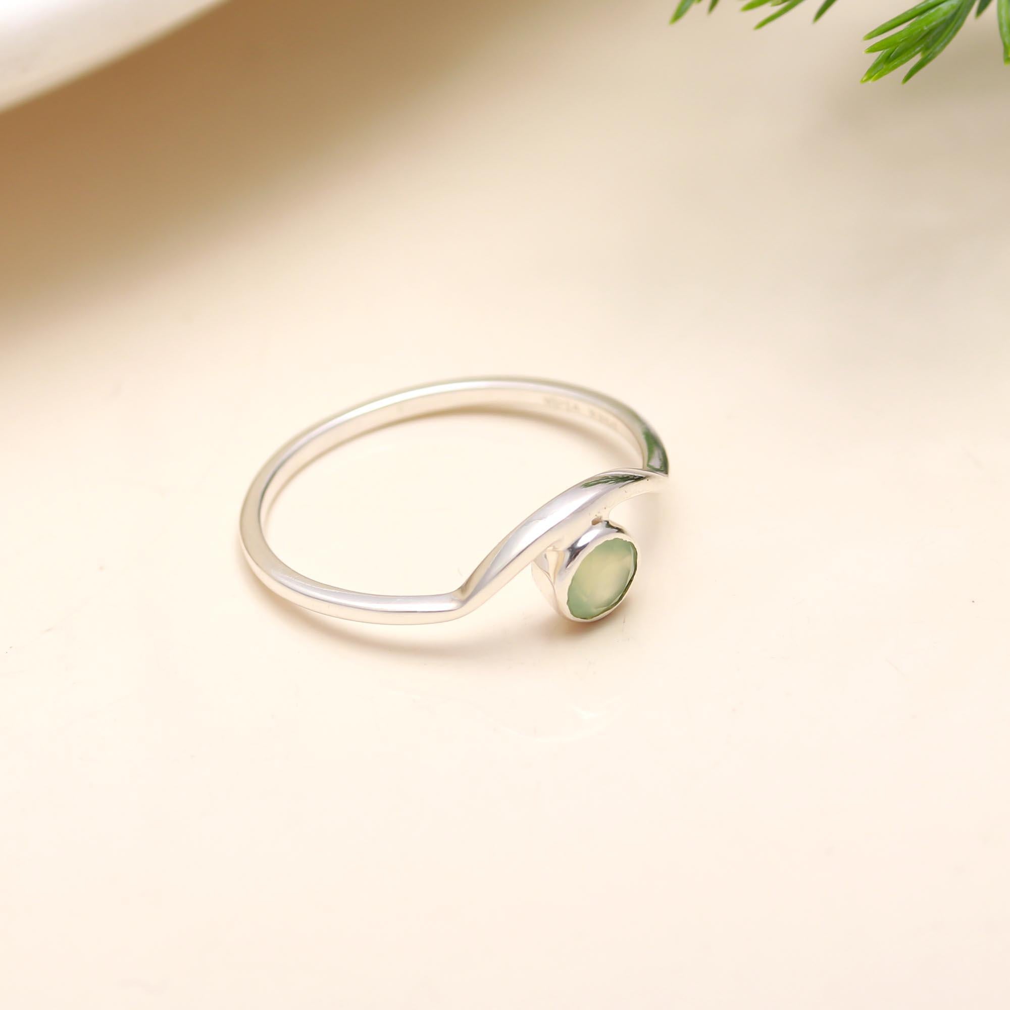 925 Silver Green Onyx Ring