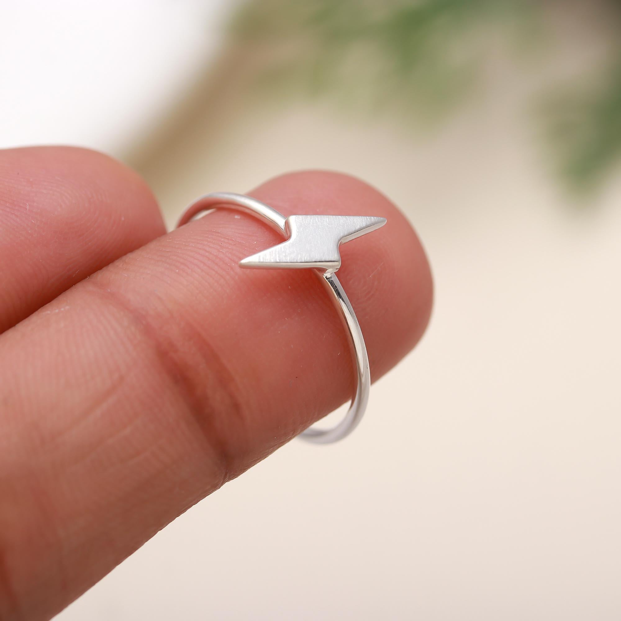 925 Silver Lightning Bolt Ring