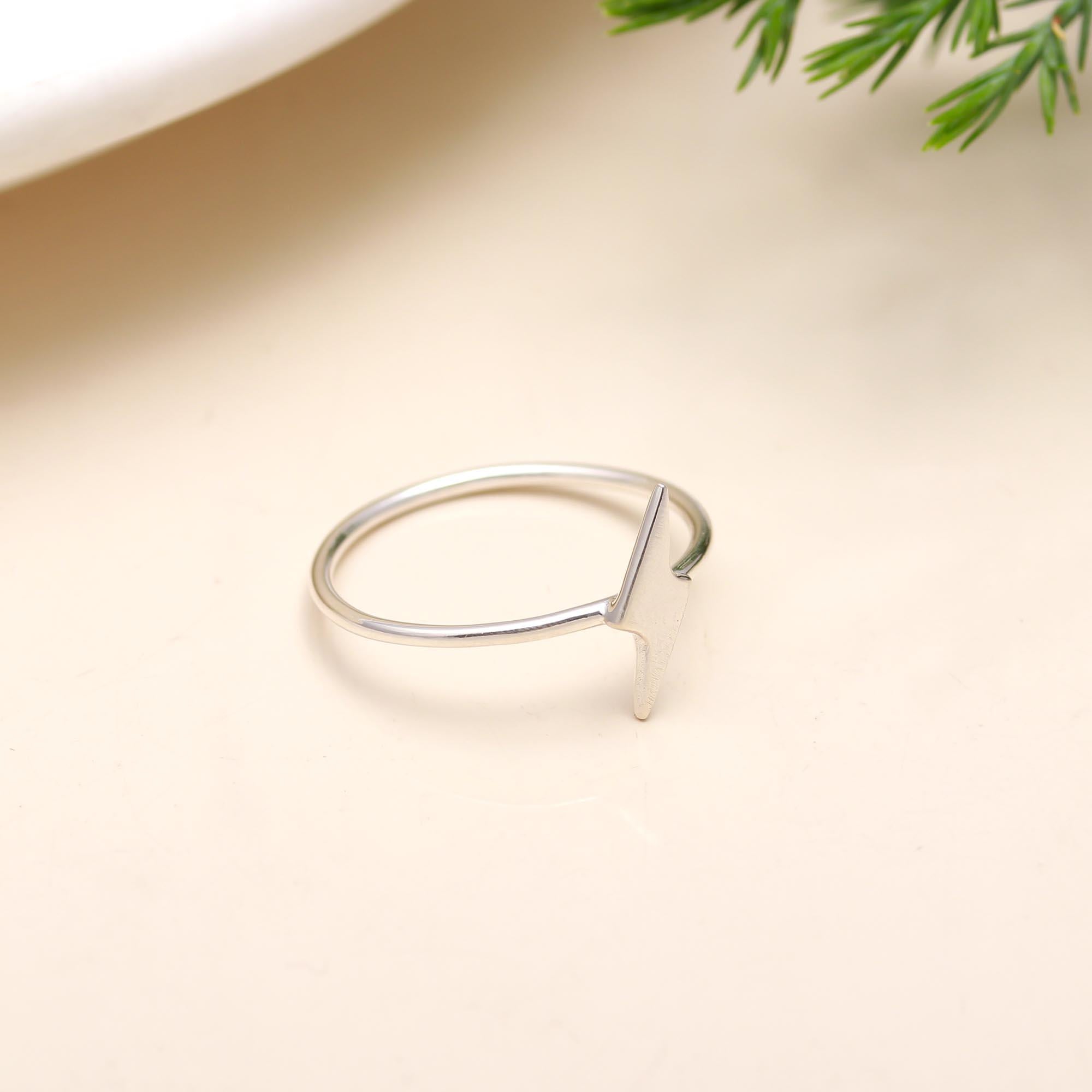 925 Silver Lightning Bolt Ring