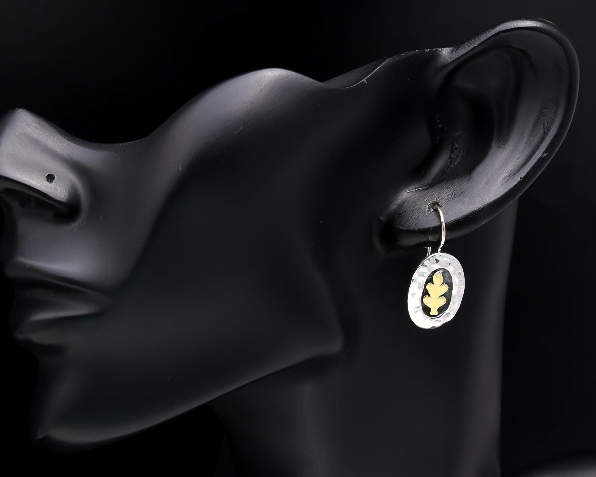 925 Sterling Silver Leaf Dangle Earrings