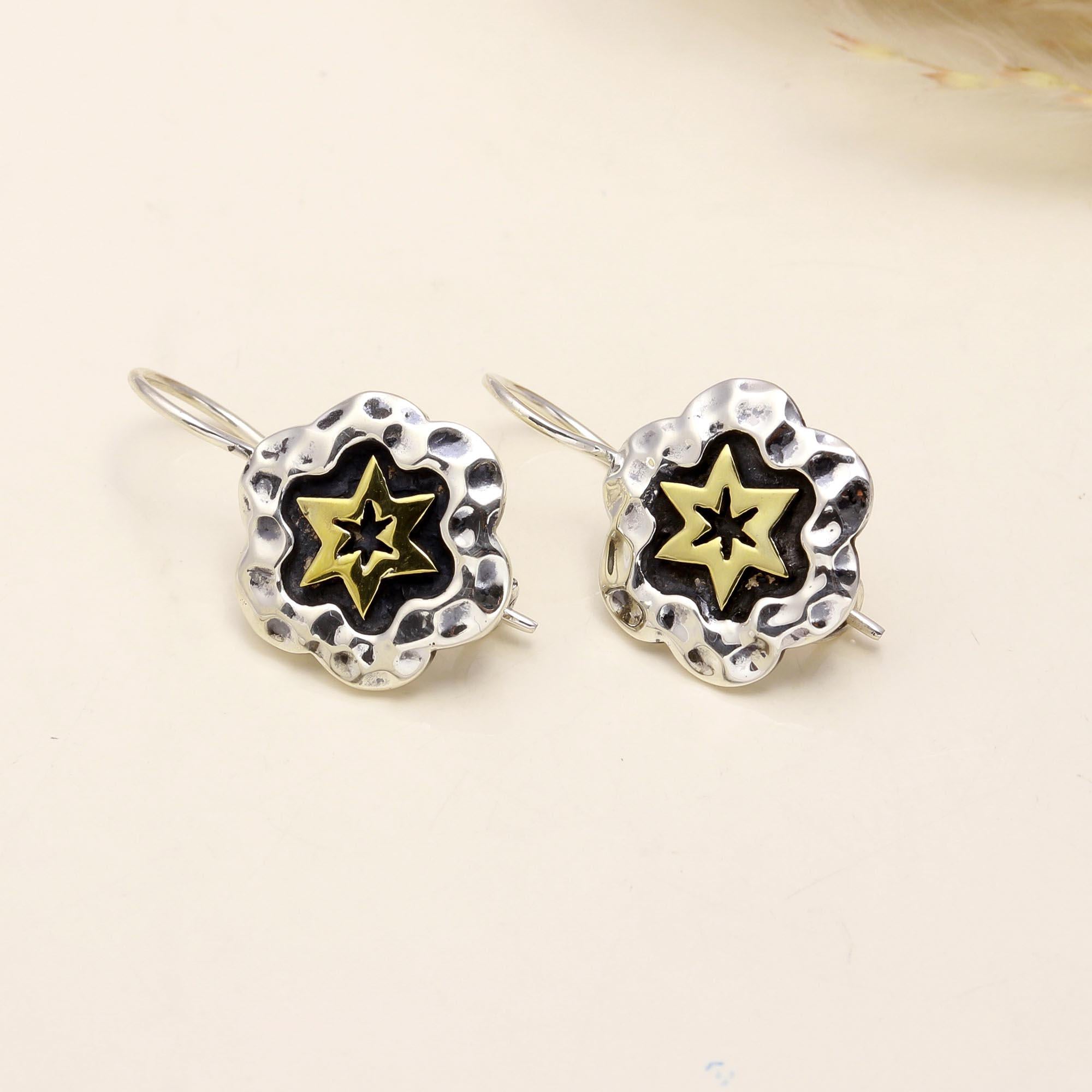 925 Sterling Silver Star Drop Earrings