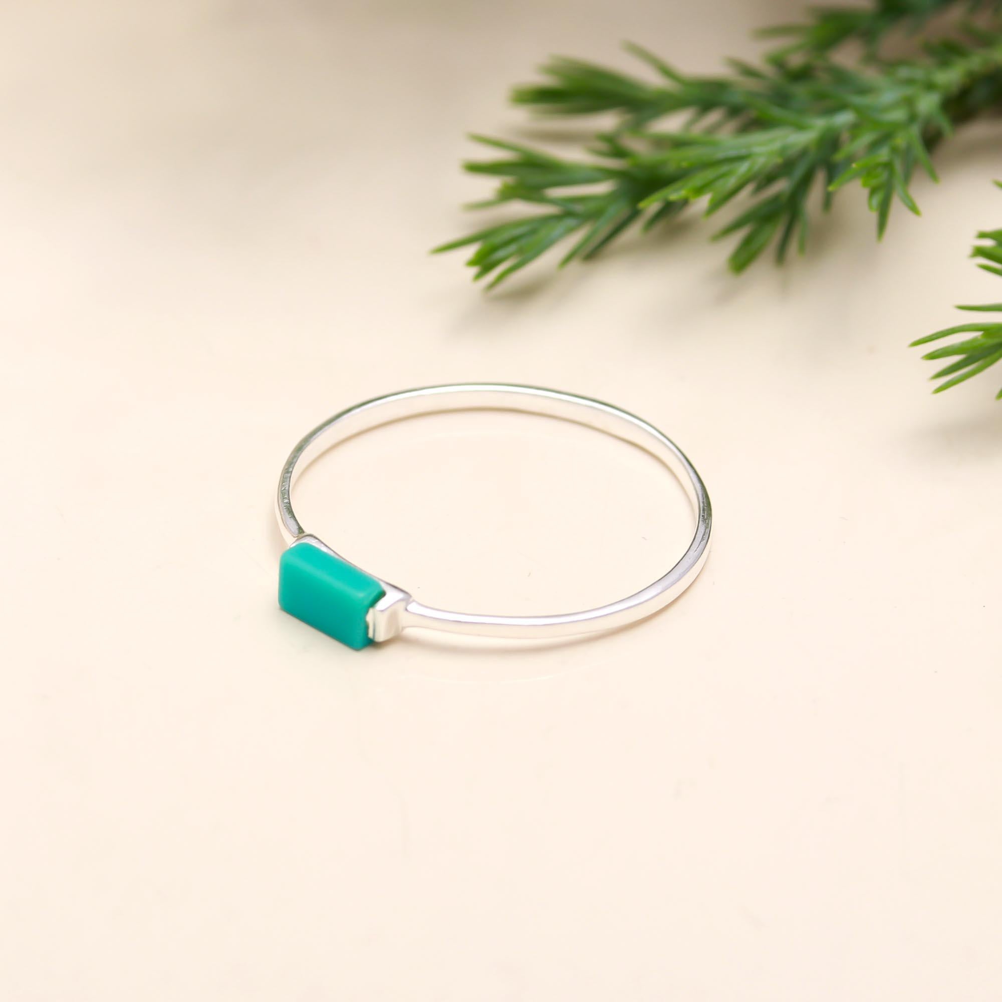 925 Silver Turquoise Bar Ring