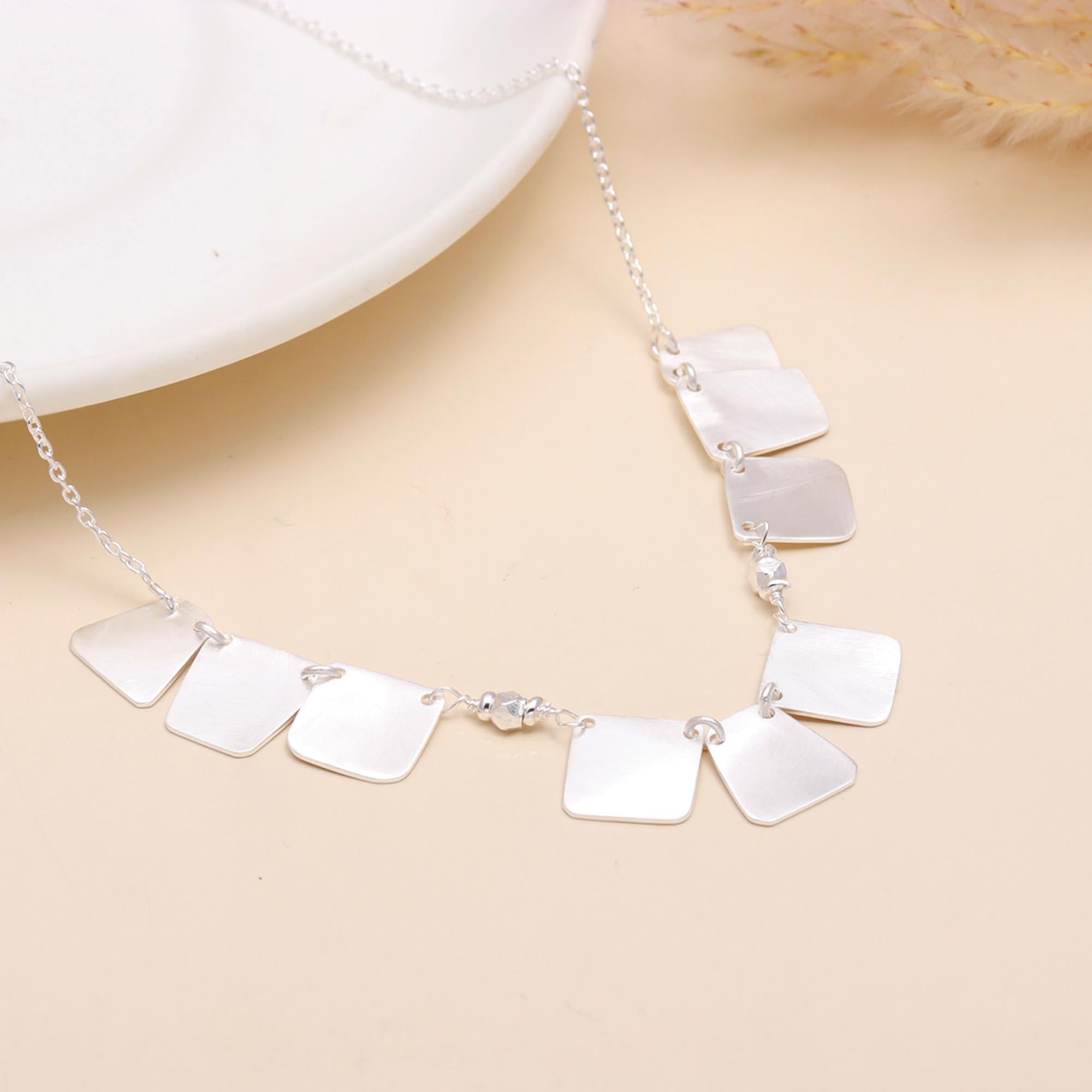 925 Sterling Silver Modern Geometric Minimalist Necklace