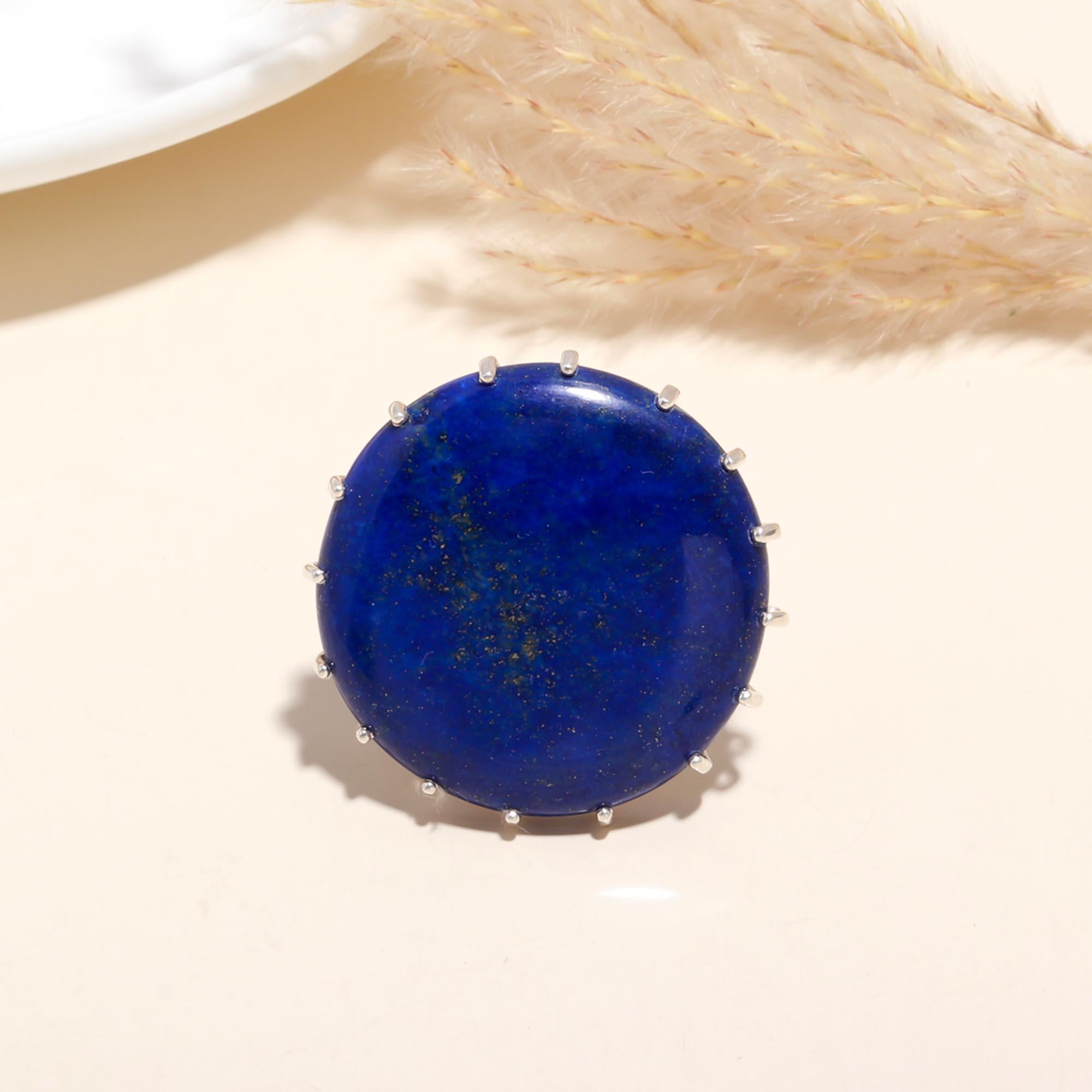 925 Sterling Silver Lapis Lazuli Statement Ring