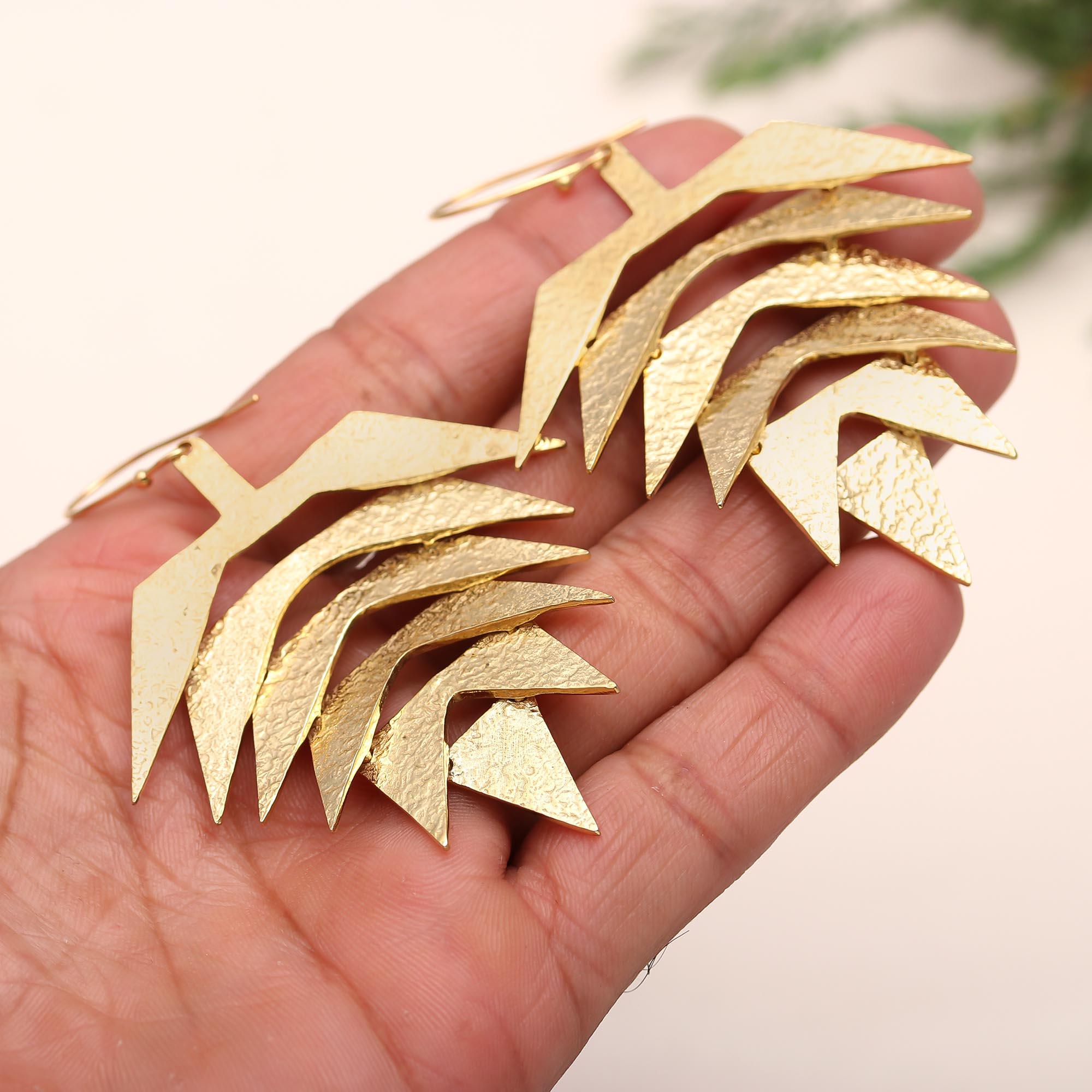 Brass Aloha Pineapple Earrings Hypoallergenic Design