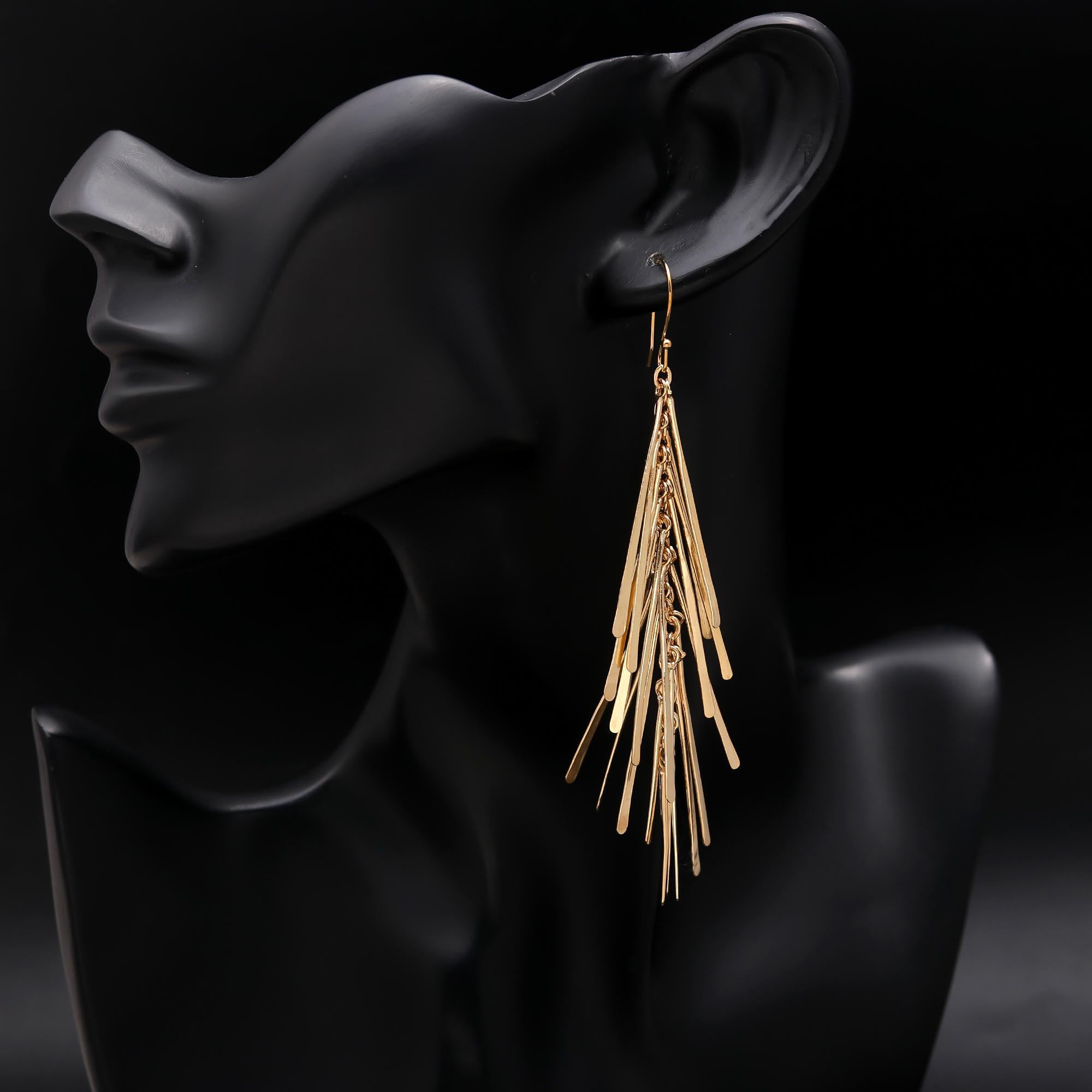 3 Inch Brass Feather Earrings Handmade & Hypoallergenic
