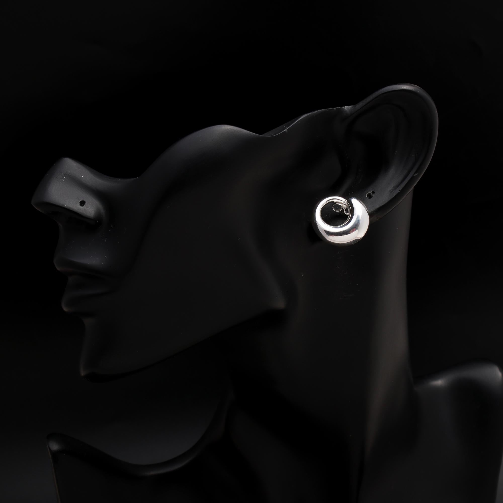 925 Silver Bold Round Hoop Earrings