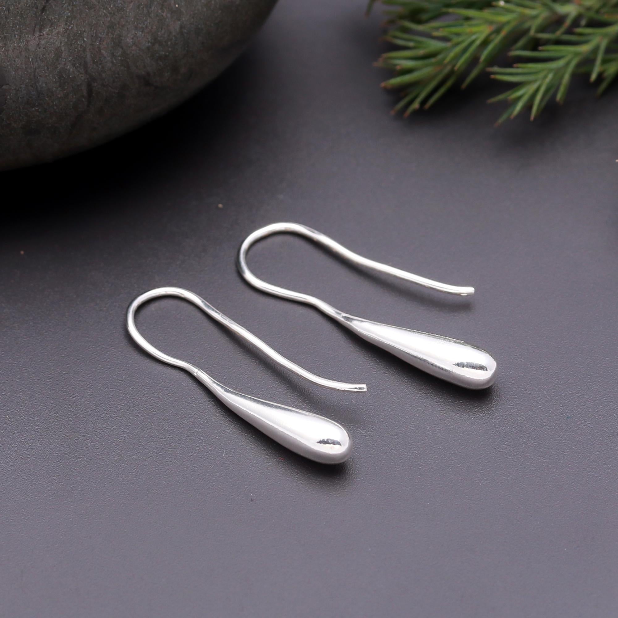 925 Silver Teardrop Dangle Earrings